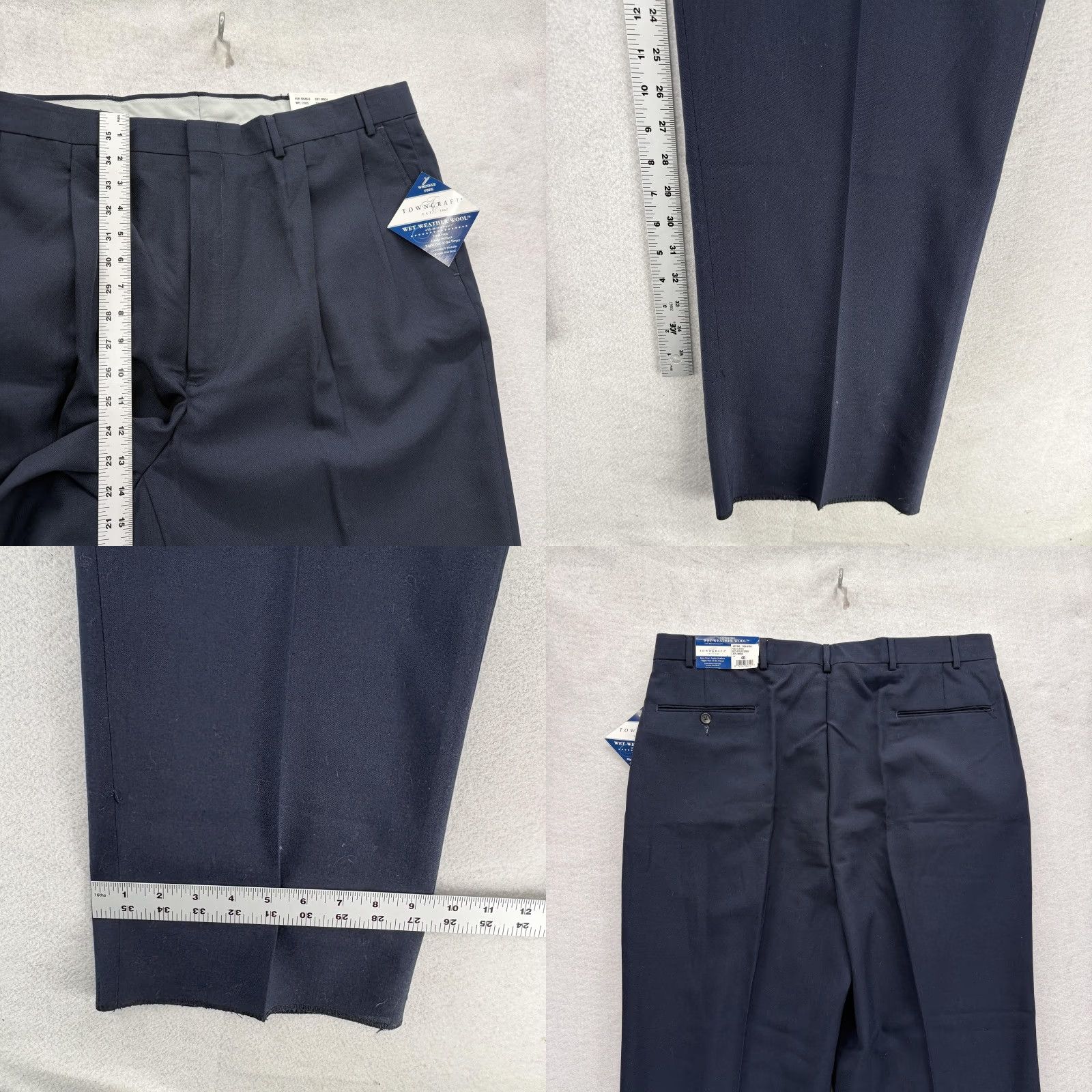 Vintage VINTAGE Towncraft Dress Pants Mens 40 Blue Wet Weather Wool Pleated Wrinkle Free 90s Business Formal Pants Mens Size US 40 / EU 56 - 8 Thumbnail