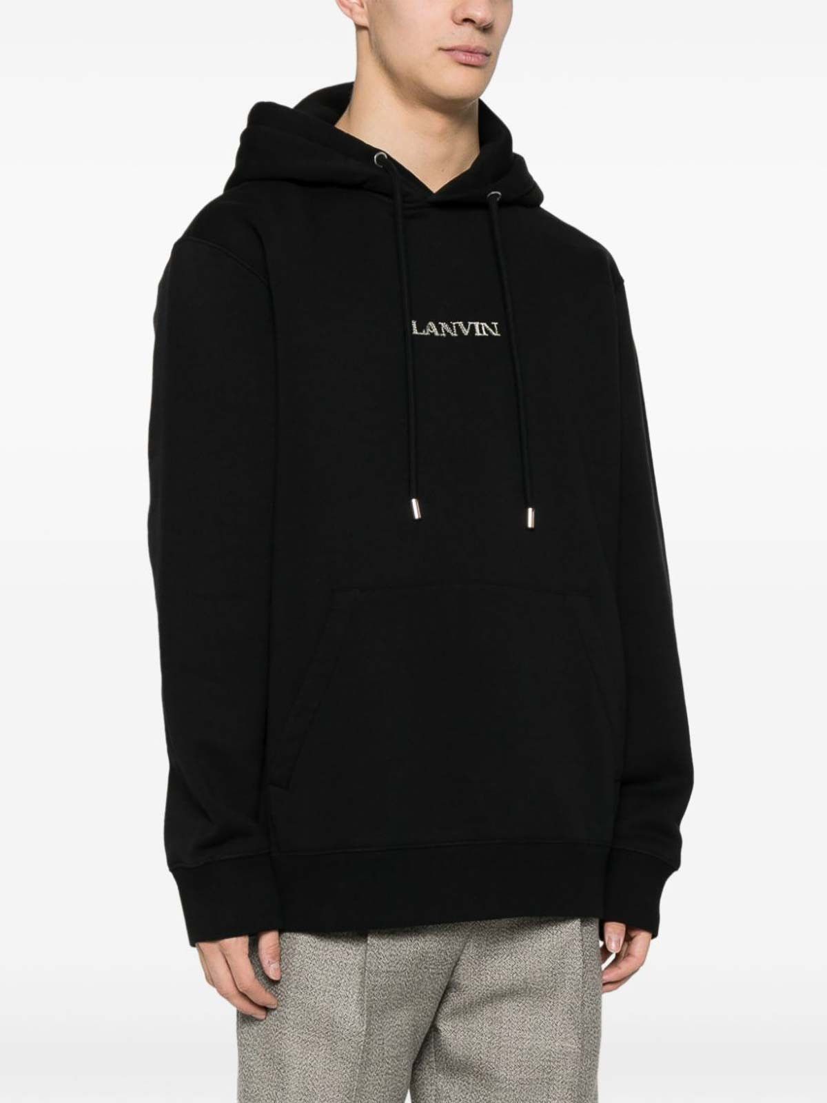 Lanvin o1y0225 Logo Hoodie in Black Size US M / EU 48-50 / 2 - 3 Thumbnail