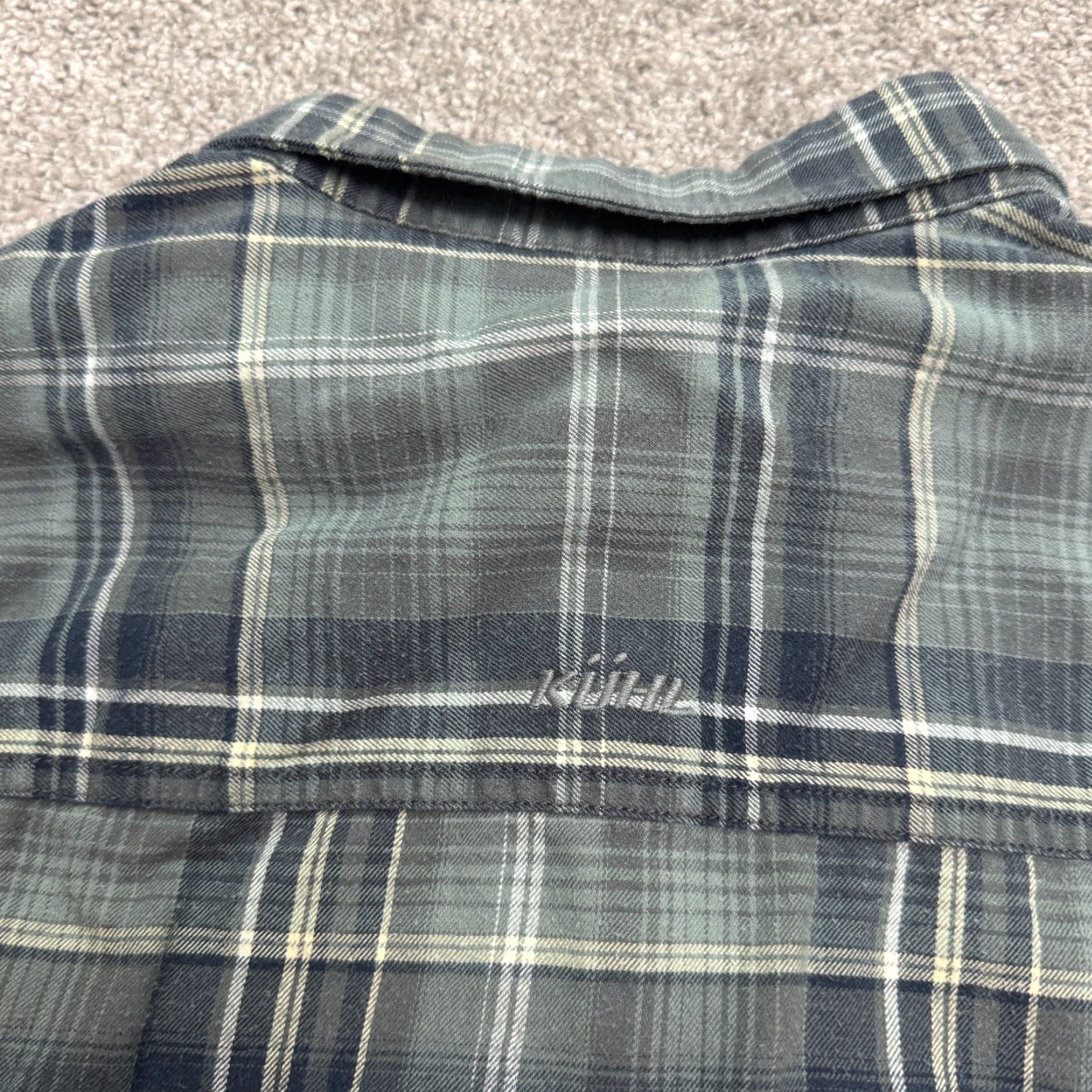 Vintage Kuhl Flannel Button-Up Shirt Mens Small Green Blue Plaid Outdoor Casual Size US S / EU 44-46 / 1 - 4 Thumbnail