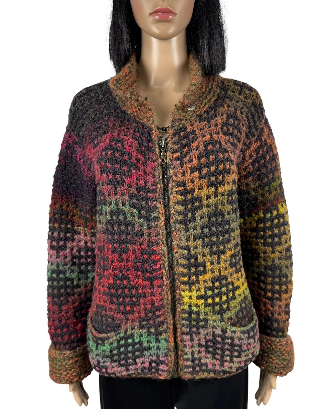 Other Edel Macbride Donegal Knit Cardigan Wool Silk Ireland Size XL / US 12-14 / IT 48-50 - 2 Thumbnail