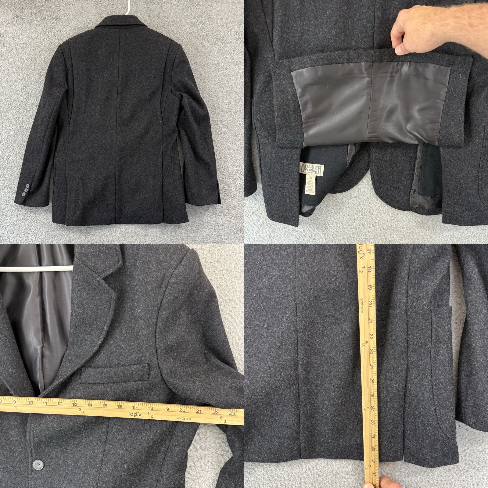 Duluth Trading Company Duluth Trading Blazer Mens 40R Black Wool Long Sleeve Jacket Shooting Outdoor Size US L / EU 52-54 / 3 - 8 Thumbnail