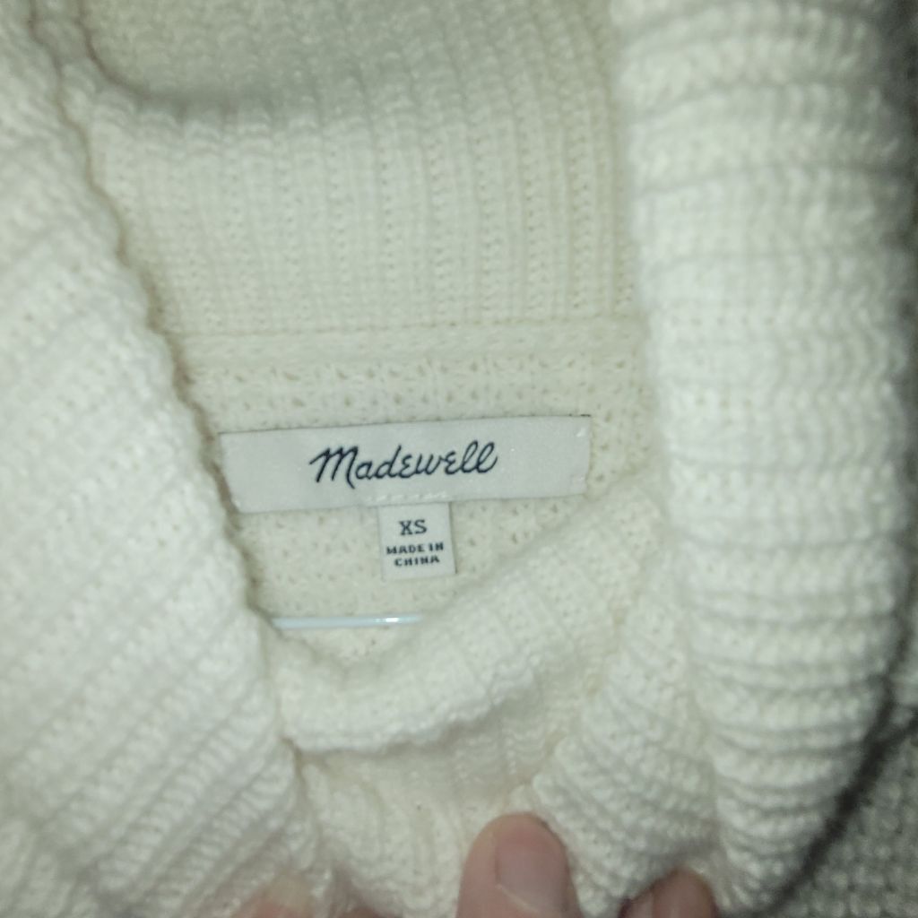 Madewell Women's Madewell Cowl Neck Sweater XS Off-White Size XS / US 0-2 / IT 36-38 - 7 Thumbnail