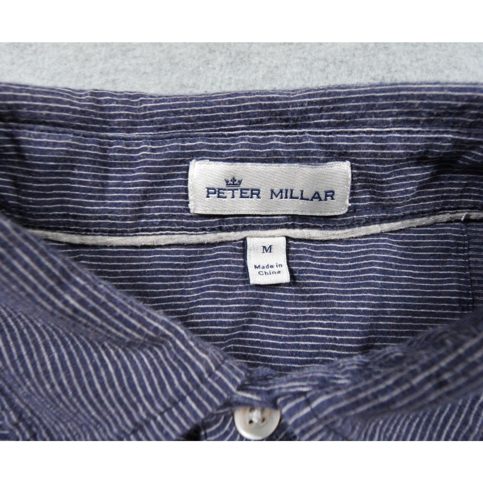 Peter Millar Peter Millar Polo Shirt Mens Medium Blue Striped Golf Short Sleeve Collared Size US M / EU 48-50 / 2 - 6 Thumbnail