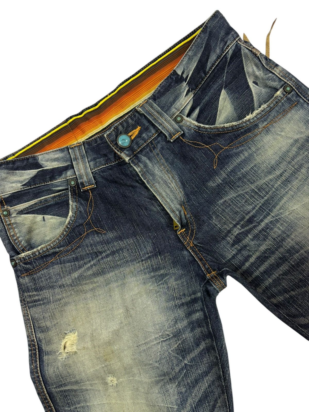 Edwin Vtg Edwin Blue Trip Japan 500 Flared Distressed Jeans Size US 31 - 4 Thumbnail