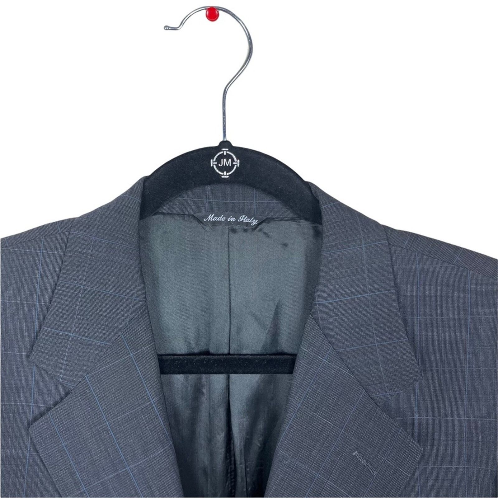 Barneys New York Barneys New York Grid Print Wool 2 Button Blazer Gray 40 S Size 40S - 5 Thumbnail