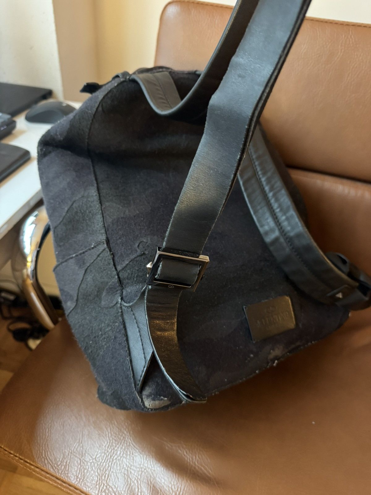 Valentino Valentino Garavani Wool Camouflage-Pattern Backpack Size ONE SIZE - 3 Thumbnail