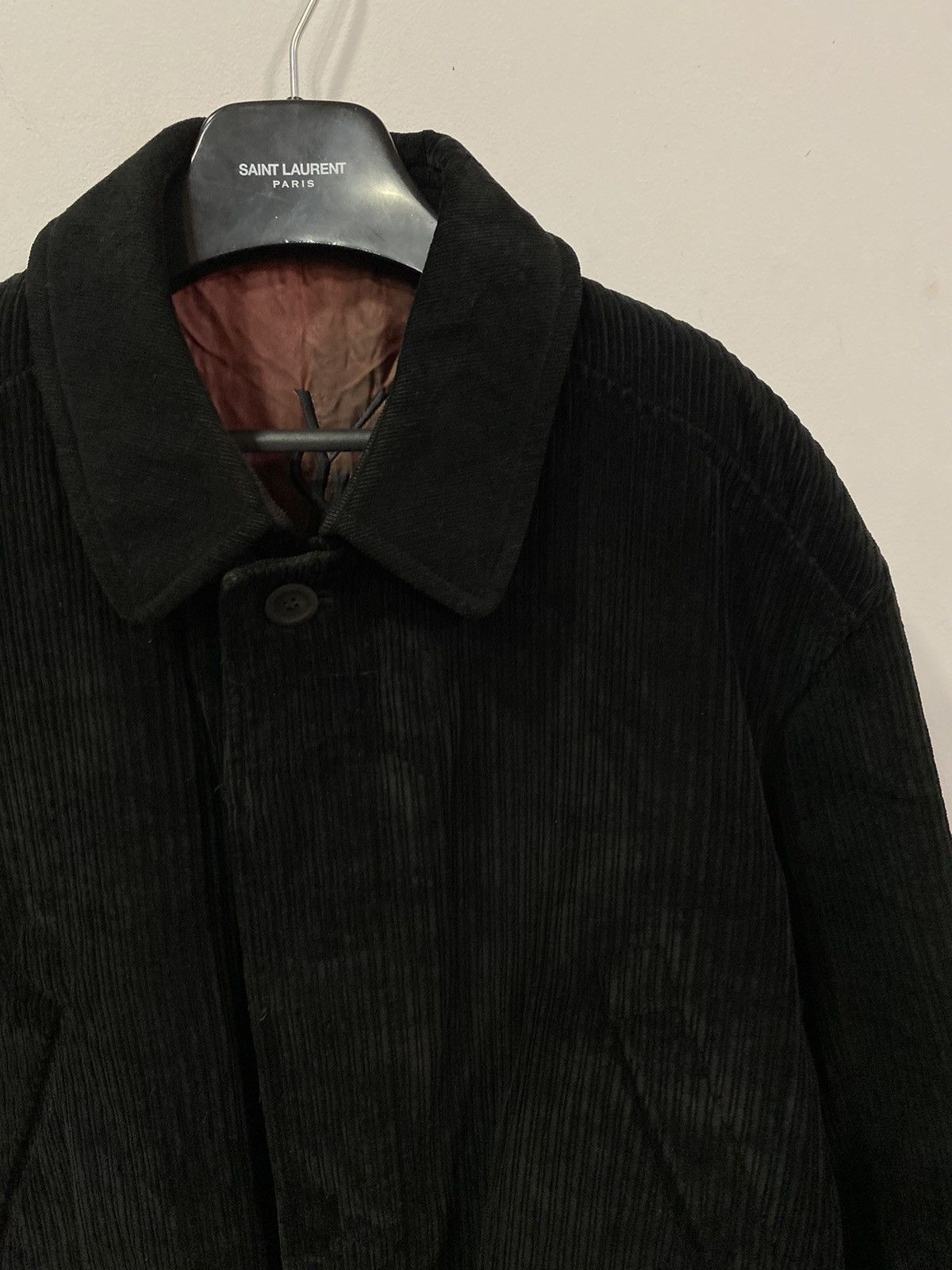 Yves Saint Laurent 90s Corduroy Black YSL Jacket Coat Warm Winter Parka Size US L / EU 52-54 / 3 - 24 Thumbnail