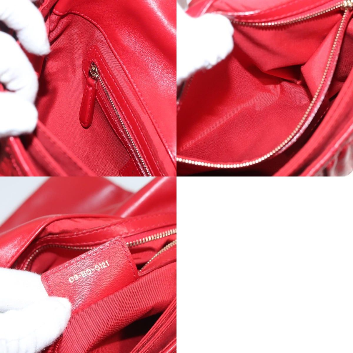 Dior DIOR Canage Shoulder Bag Lamb Skin Red Gold Size ONE SIZE - 13 Thumbnail