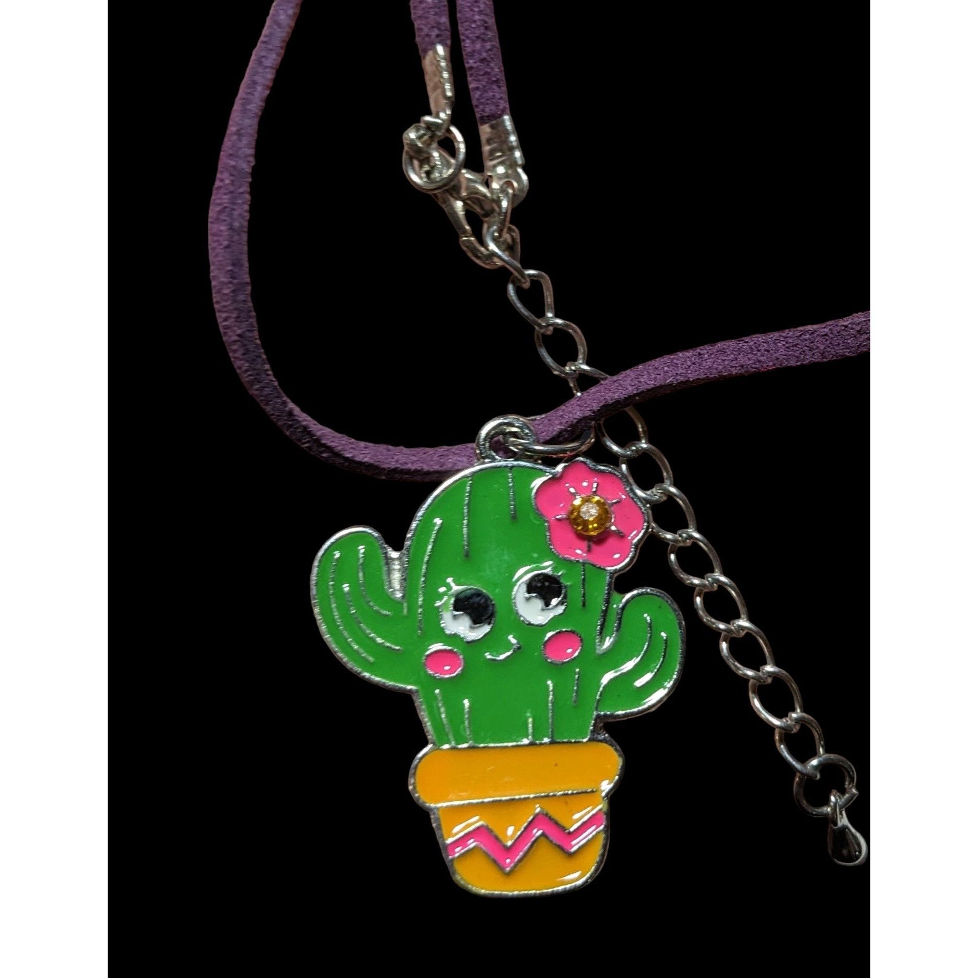 Other Smiling Bright Cactus Enamel Pendant Necklace Size ONE SIZE - 3 Thumbnail