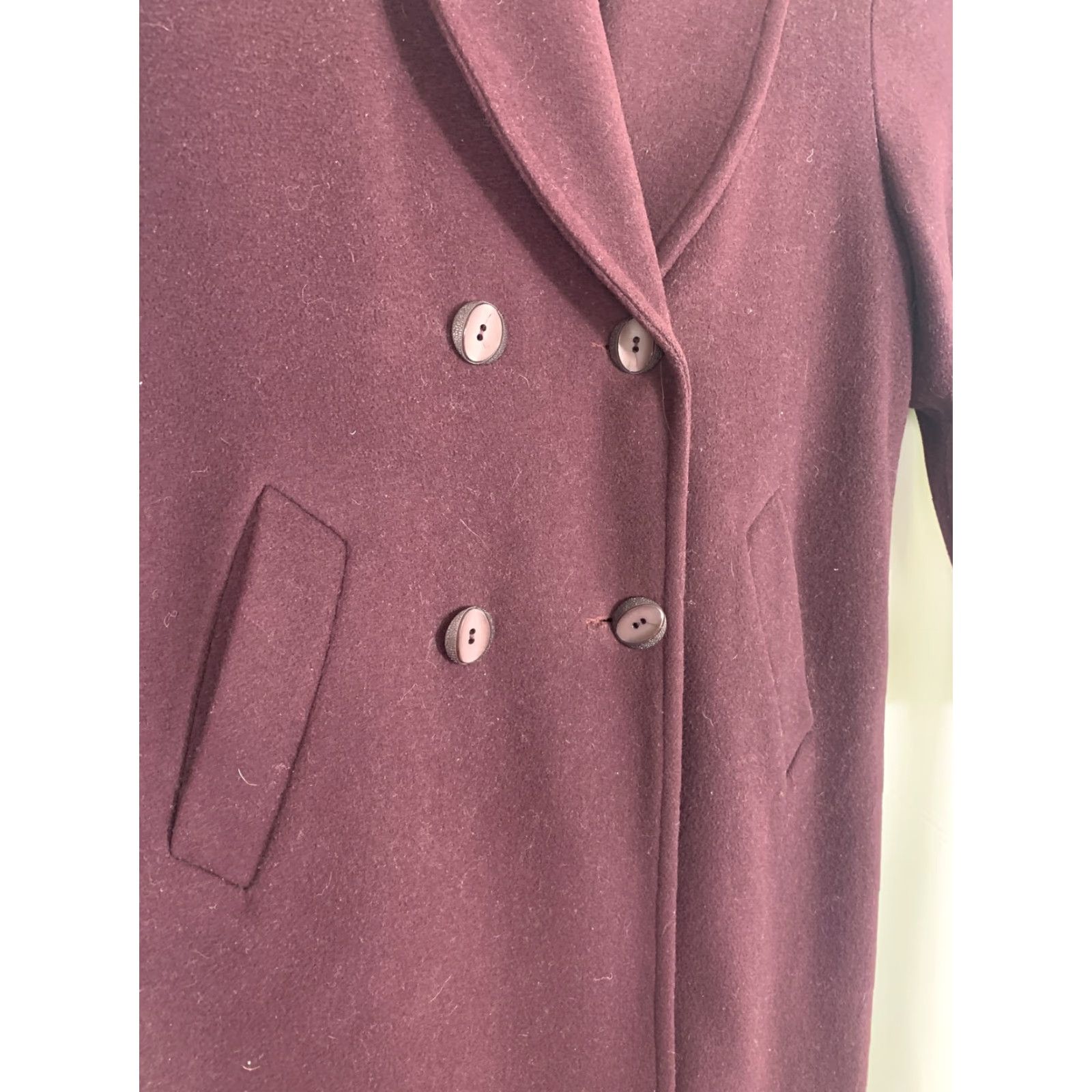 Velvet VINTAGE Alorna Coat Eveningwear Wool 12P Petite 1980s Purple Long Velvet Trim Duster Ladies Size XL / US 12-14 / IT 48-50 - 5 Thumbnail