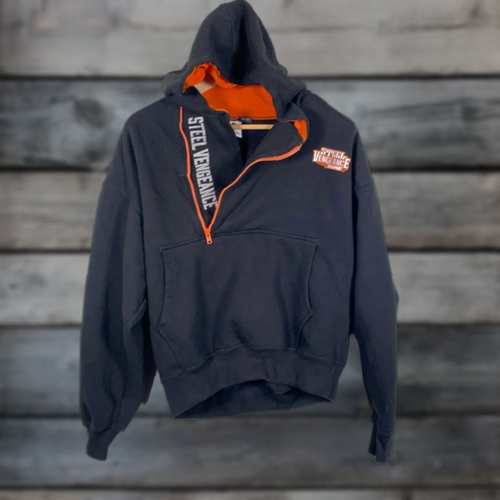 Vintage VINTAGE Cedar Point Steel Vengeance 1/4 Zip Hoodie Adult Large Black Embroidered Men Pullover Hooded Casual Sweatshirt Size US L / EU 52-54 / 3 - 1 Thumbnail