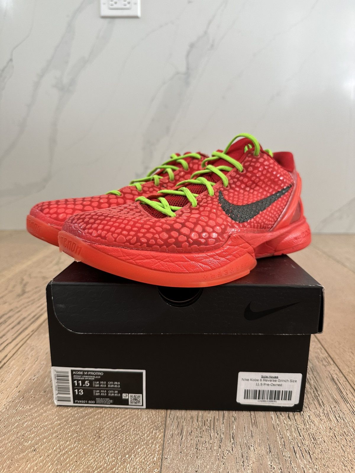 Nike Nike Kobe 6 Protro Reverse Grinch Size US 11.5 / EU 44-45 - 1 Thumbnail