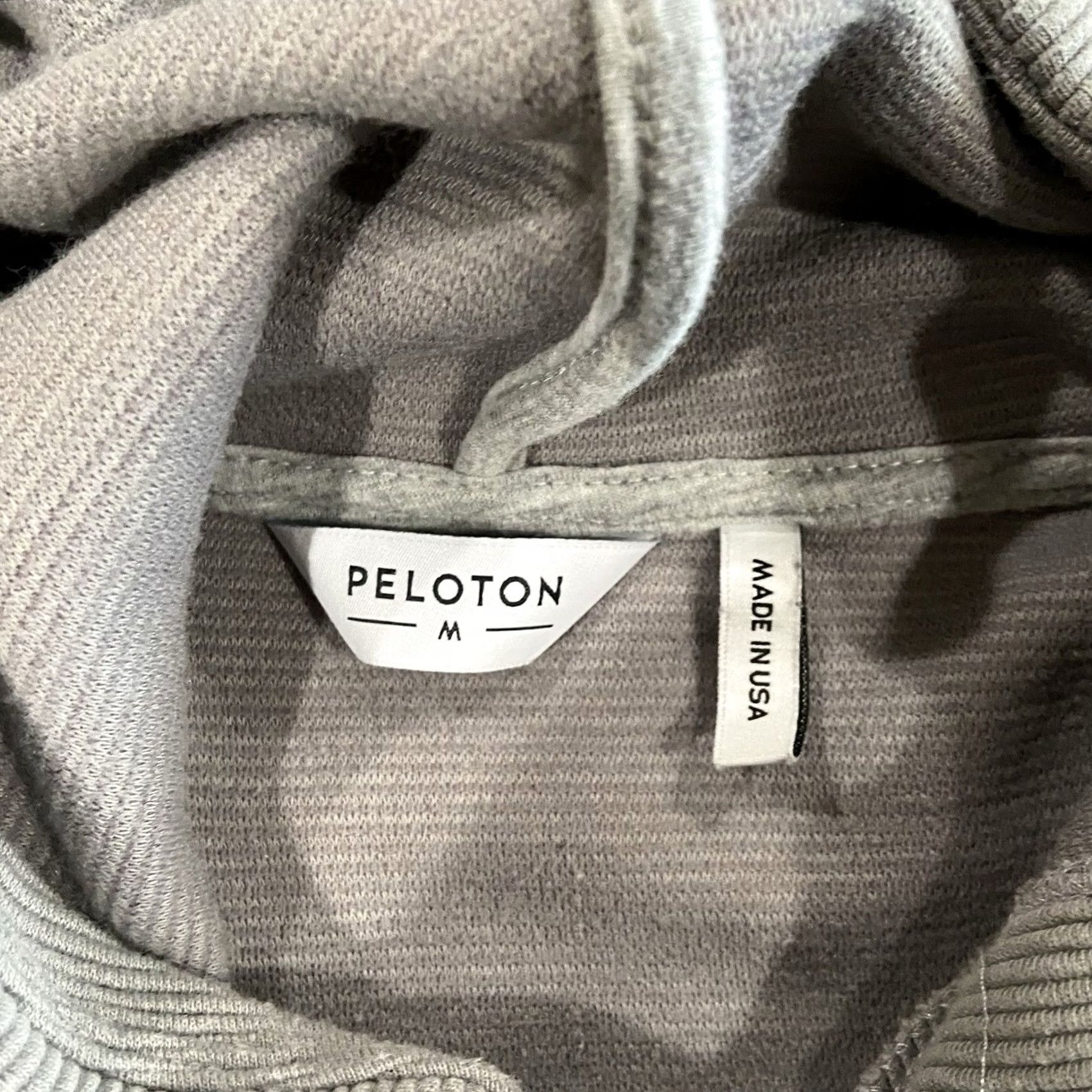 Vintage Peloton Hoodie M Gray Unisex Adults Pullover Zipper USA Made Ribbed Performance Medium Size US M / EU 48-50 / 2 - 3 Thumbnail