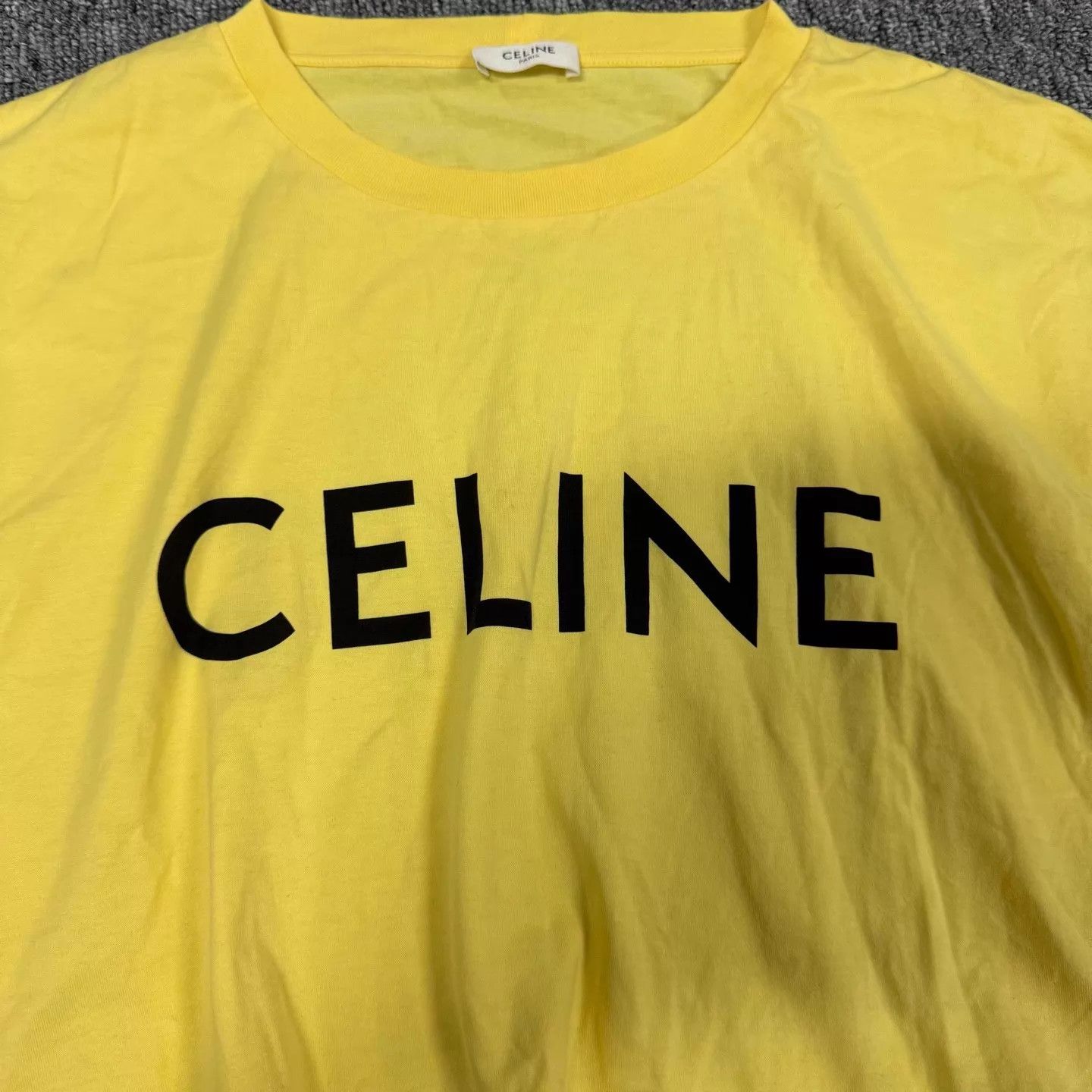 Celine Celine Yellow Big Logo Short Short-Sleeve T M 99 New Size M / US 6-8 / IT 42-44 - 4 Thumbnail