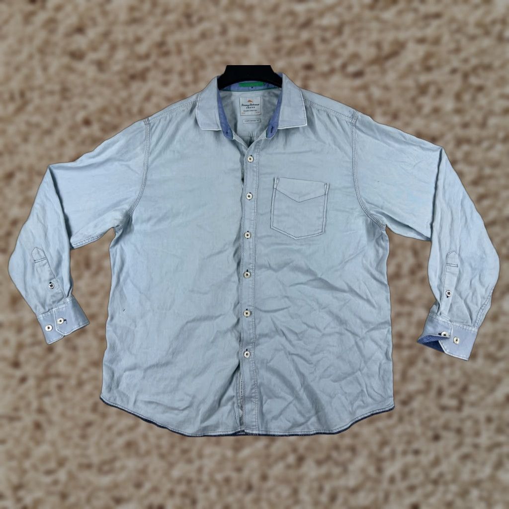Tommy Bahama Tommy Bahama Shirt Men XL Blue Long Sleeve Twill Button-Up Pocket Aloha Resort Size US XL / EU 56 / 4 - 1 Thumbnail