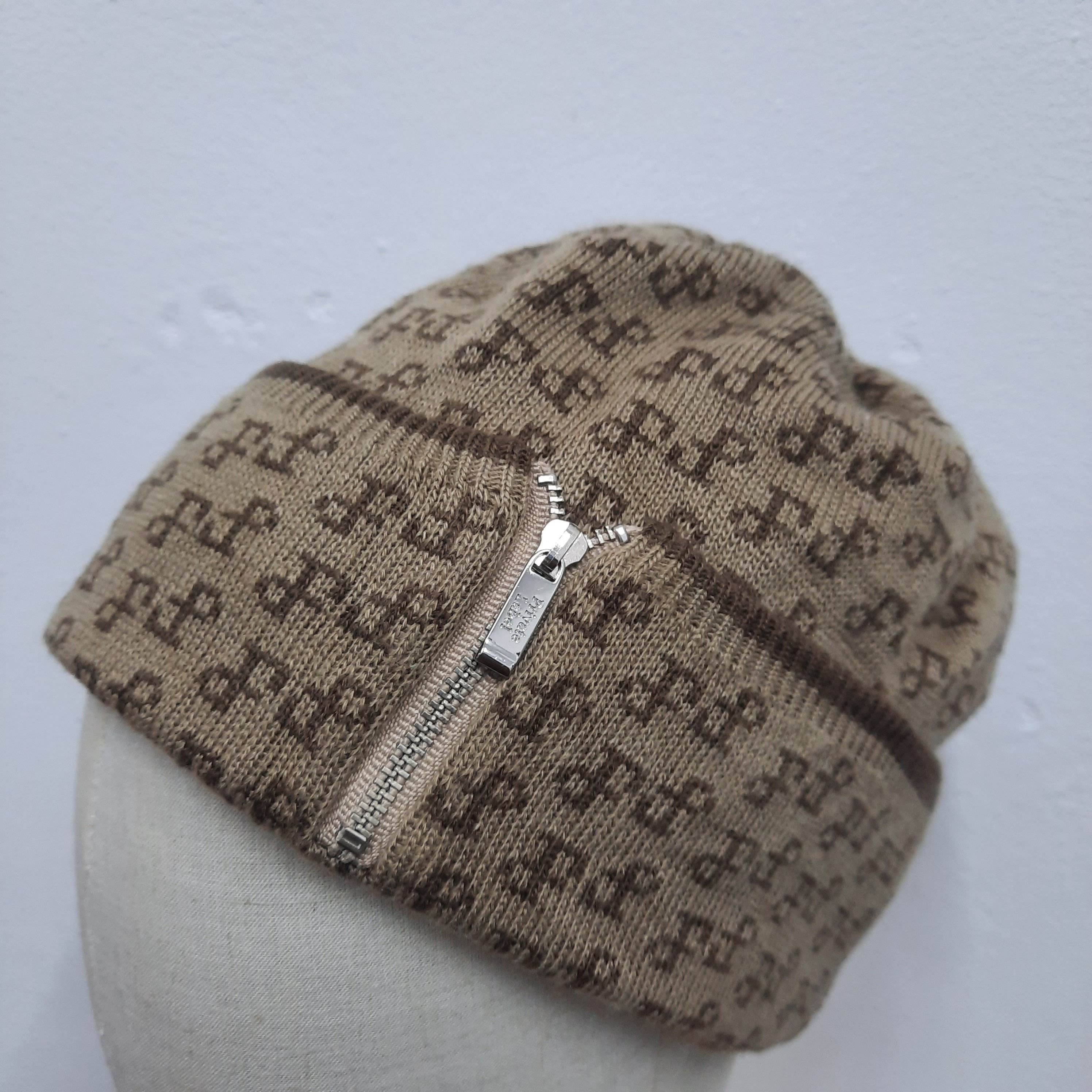 Japanese Brand 🔥Private label monogram zipper beanie hat Size ONE SIZE - 4 Thumbnail