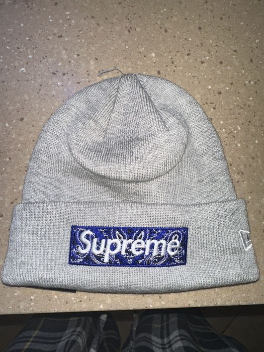 Supreme Grey Supreme New Era Box Logo Beanie (FW19) | Grailed