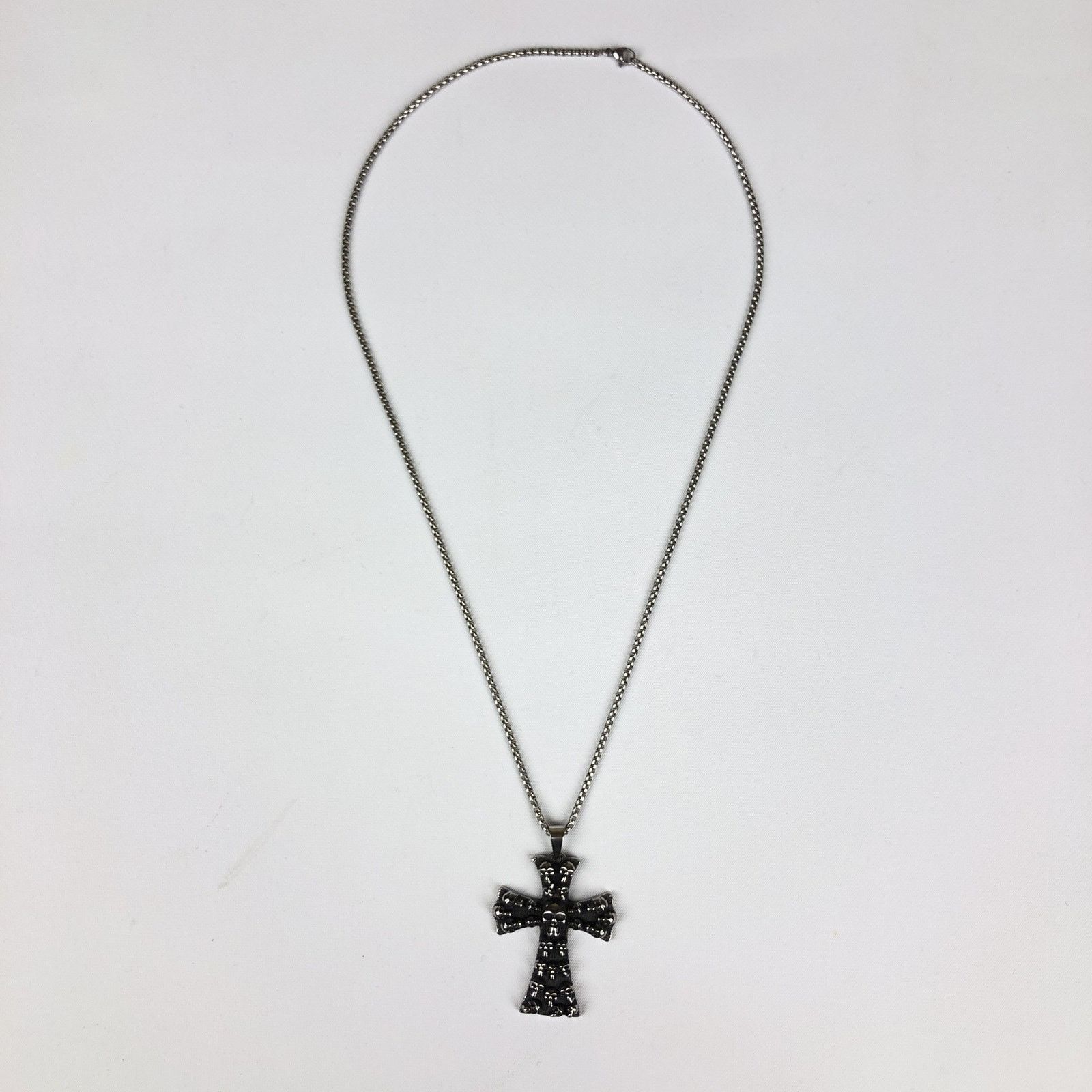 Jewelry Skull Cross Necklace Punk Chain Size ONE SIZE - 2 Thumbnail