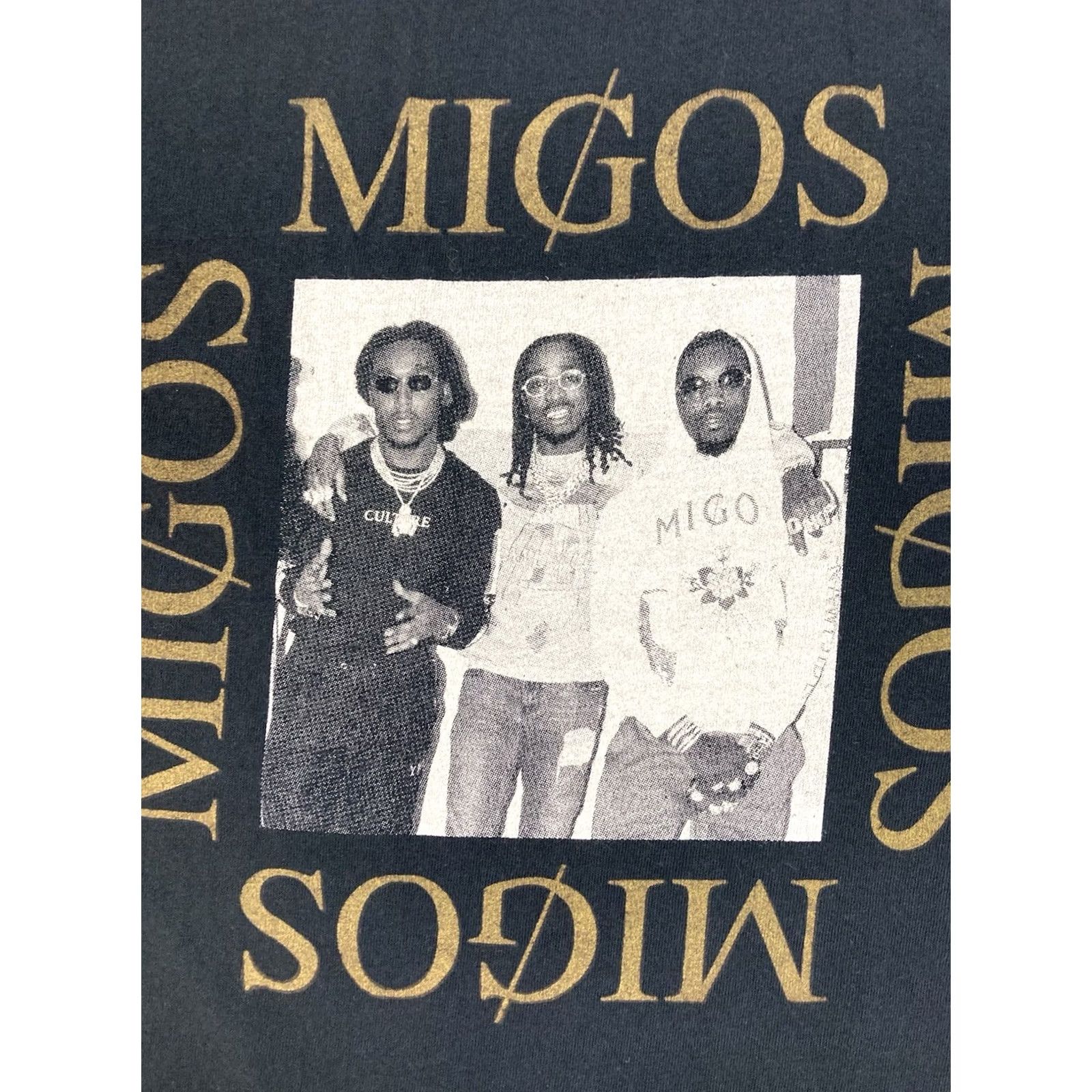 Vintage Migos T-Shirt Women Small Black Short Sleeve Crew Neck Pullover Casual Shirt Hip Hop Music All Seasons Size S / US 4 / IT 40 - 2 Thumbnail