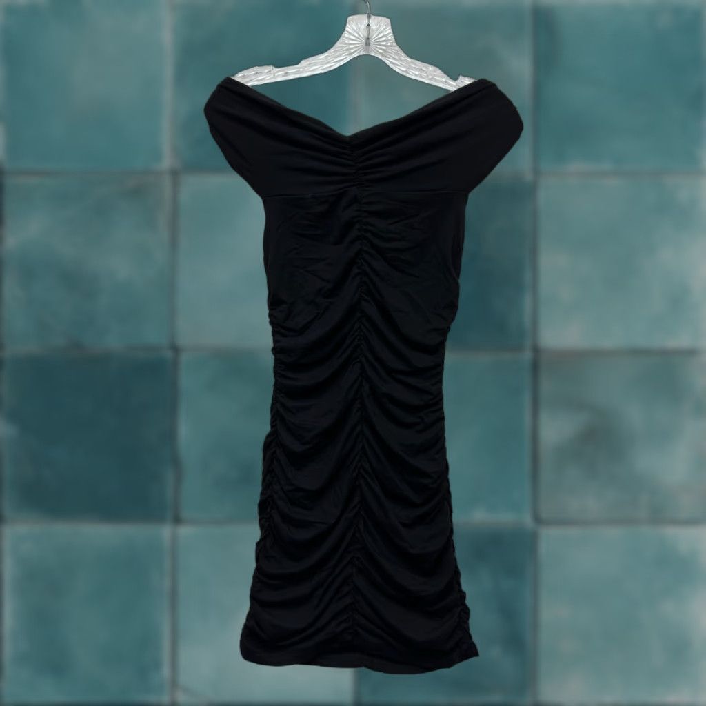 Reformation VINTAGE? Reformation Mini Dress XS Little Black Dress LBD Off Shoulder Ruched Cocktail Size XS / US 0-2 / IT 36-38 - 1 Thumbnail
