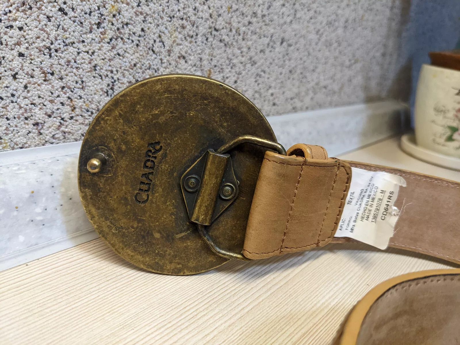 Designer Cuadra Brown Leather Genuine Belt Size M Size ONE SIZE - 5 Thumbnail