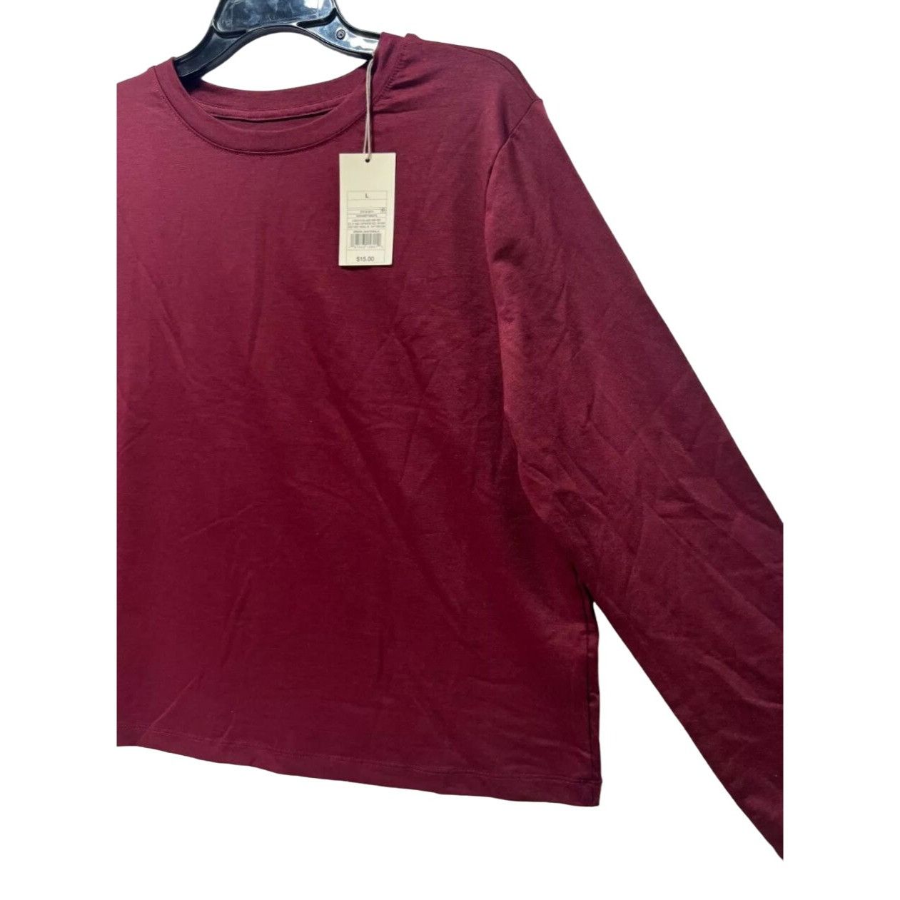 Other A New Day - Women's Long Sleeve T-Shirt - Burgundy - Large Size L / US 10 / IT 46 - 13 Thumbnail