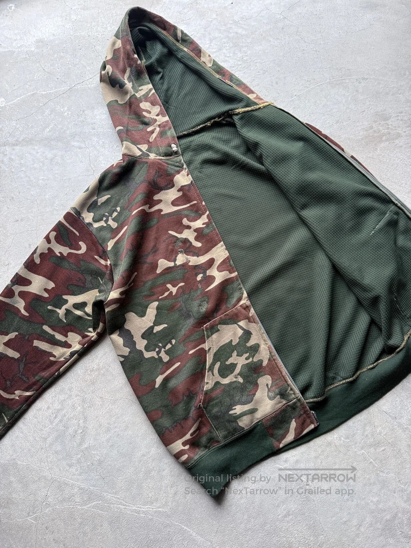 Vintage Vintage 70s Camouflage Zip Hoodie. Size US L / EU 52-54 / 3 - 6 Thumbnail