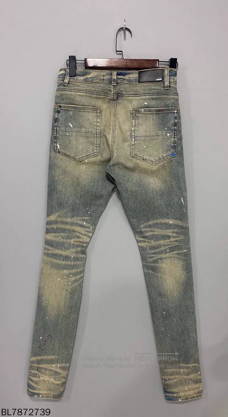 Amiri Amiri Size 31 Yellow mud distressed ink-dyed jeans Size US 31 - 3 Thumbnail