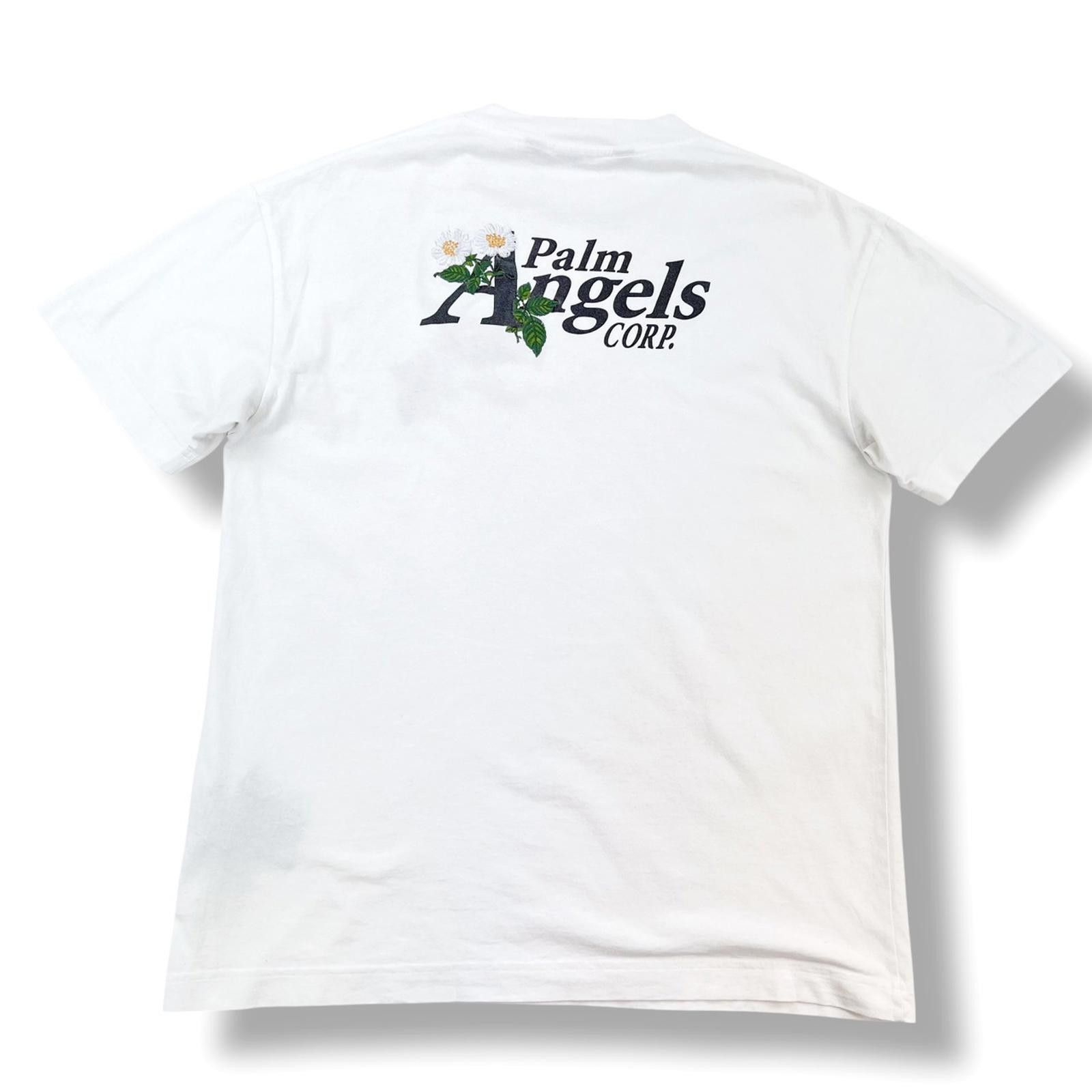 Palm Angels Palm Angels Corp Flower Embroidered White T Shirt Size US M / EU 48-50 / 2 - 2 Thumbnail