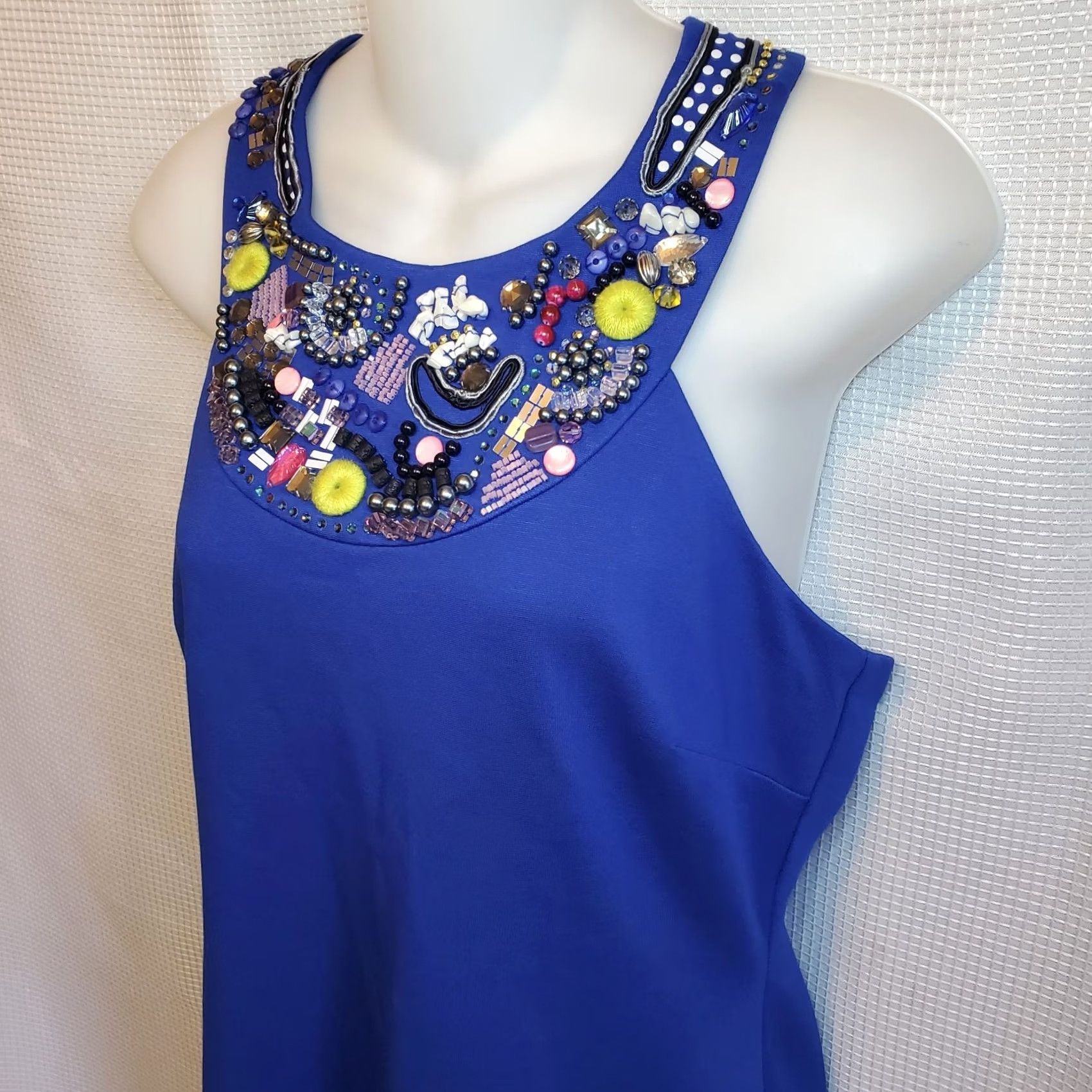Trina Turk Trina Turk Mini Dress Size 8 Royal Blue Beaded Embellished Evening MSRP 48 Size M / US 6-8 / IT 42-44 - 3 Thumbnail
