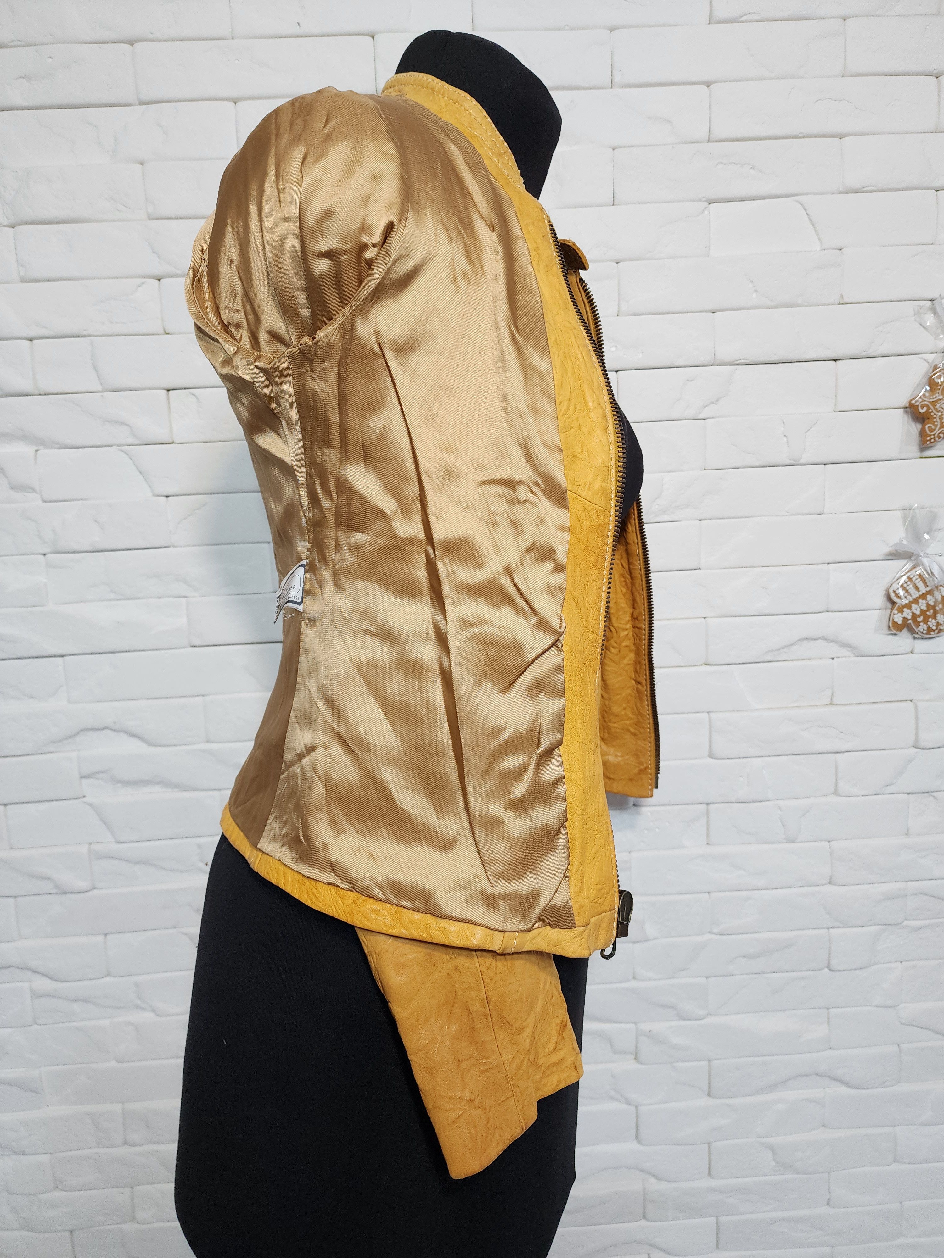 Other Yellow Leather Jacket: Women's Zipper Up Size S / US 4 / IT 40 - 10 Thumbnail
