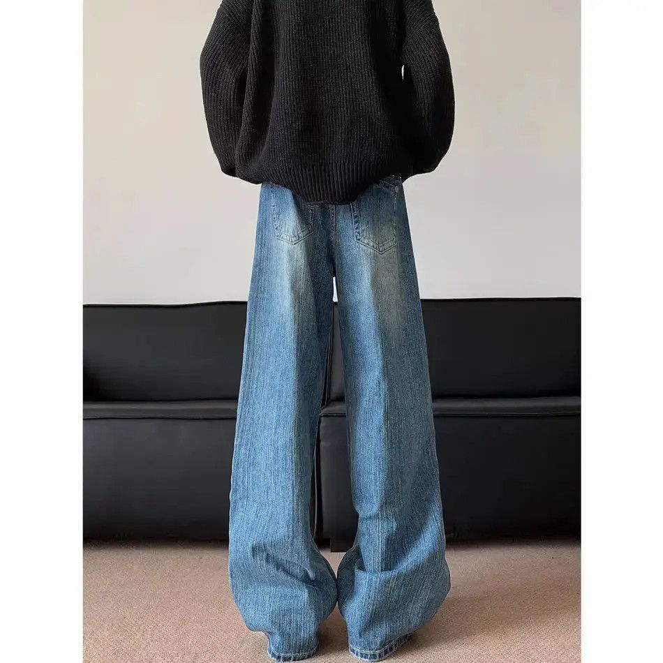 Japanese Brand Retro loose straight leg wide leg jeans Size US 32 / EU 48 - 4 Thumbnail