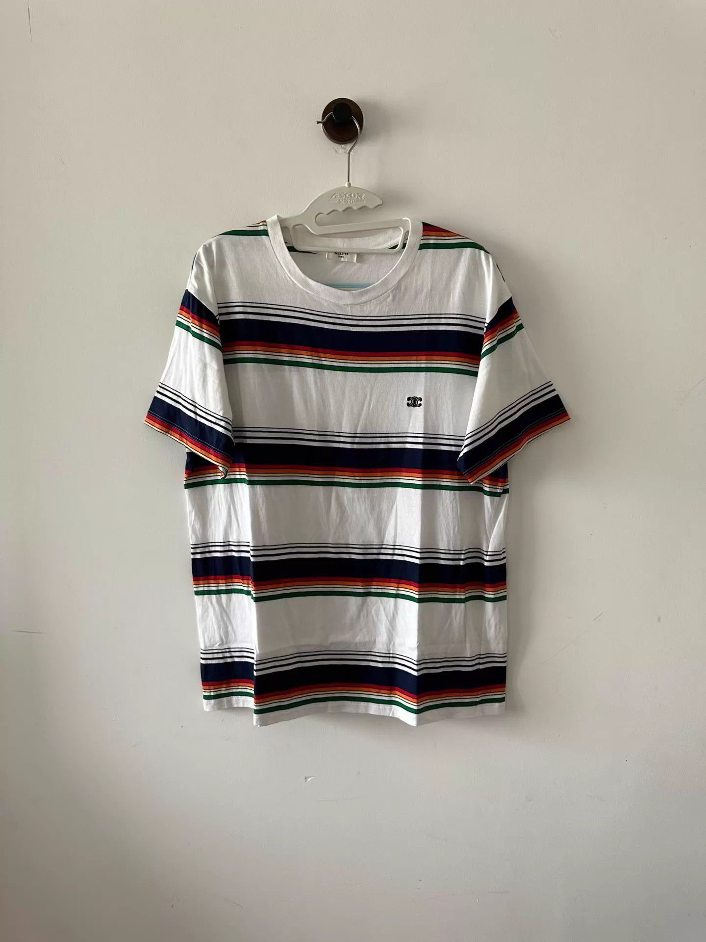 Celine Celine Striped Triomphe Short Sleeve S 98 Size US S / EU 44-46 / 1 - 1 Thumbnail