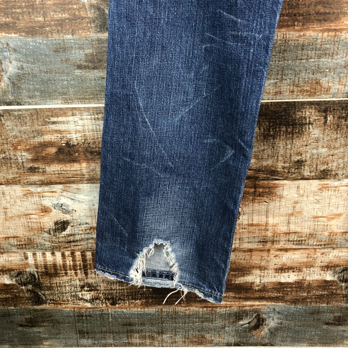 Levi's DL Levis 501 Blue ripped Distressed Denim Pants #C144 Size US 32 / EU 48 - 21 Thumbnail