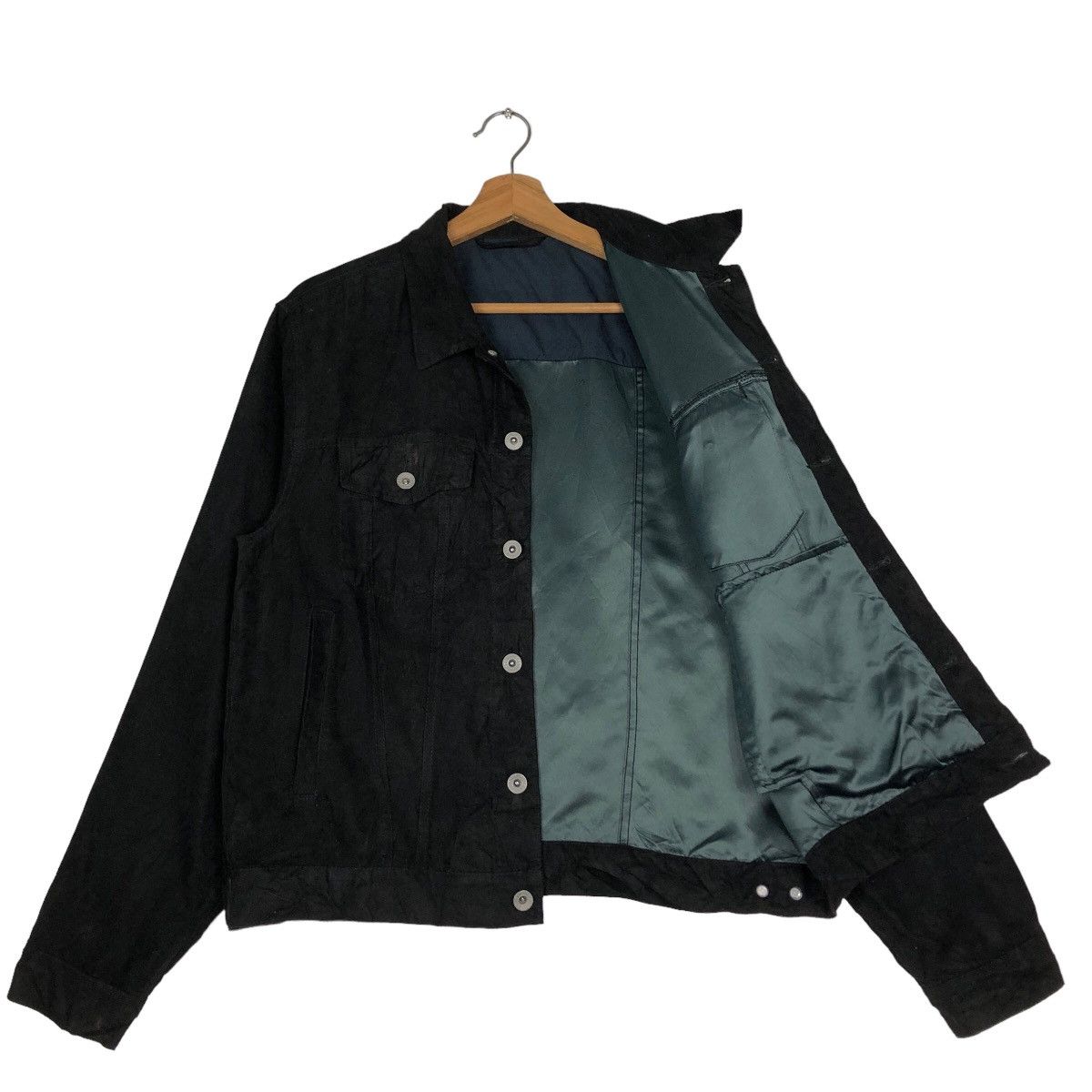 Issey Miyake 🔥90’s Vintage Leather Jacket Chore Work GU Japan Made Size US L / EU 52-54 / 3 - 9 Thumbnail