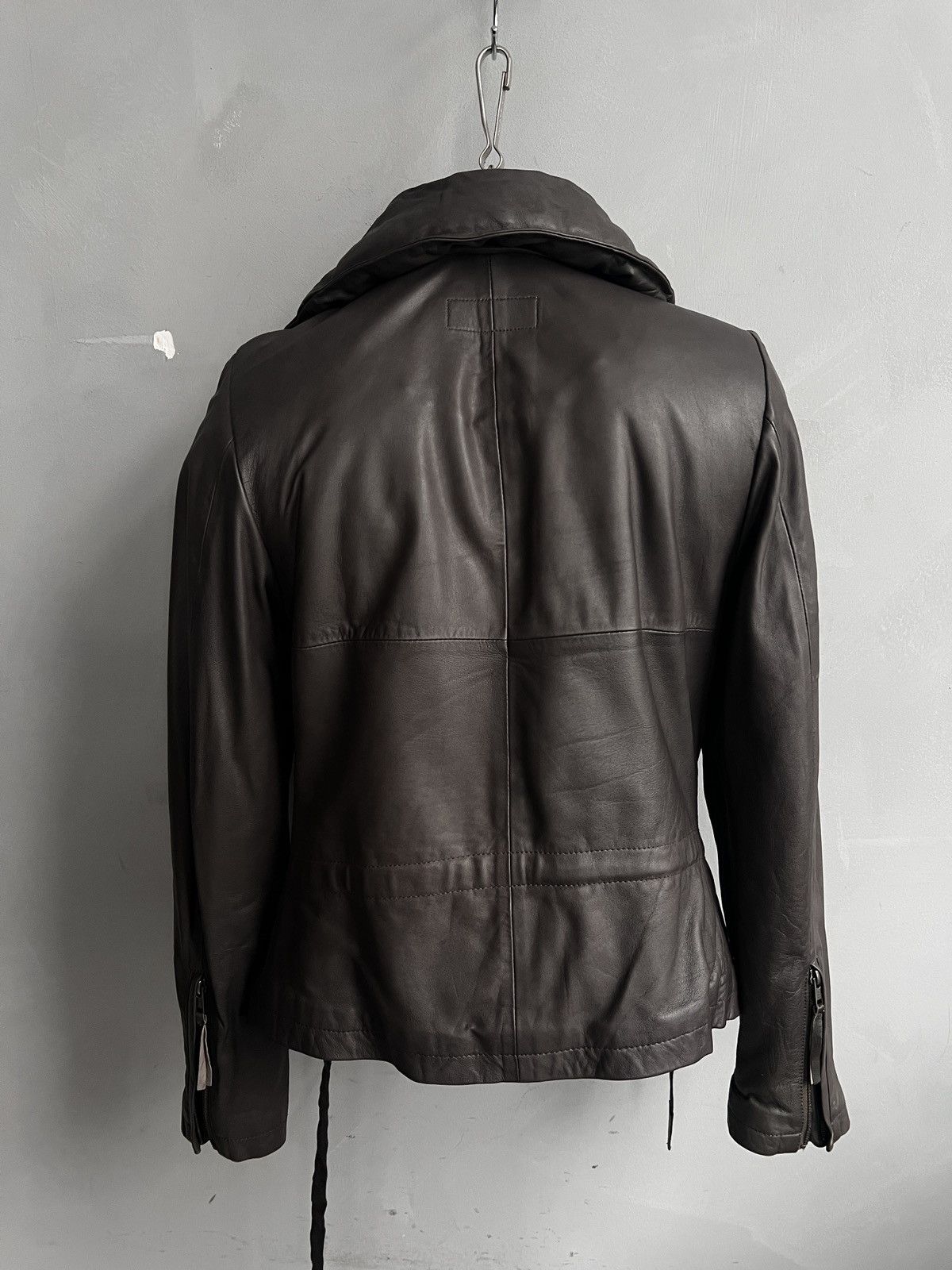 14th Addiction Rare asymmetric leather biker jacket hype rick owens style Size US M / EU 48-50 / 2 - 7 Thumbnail
