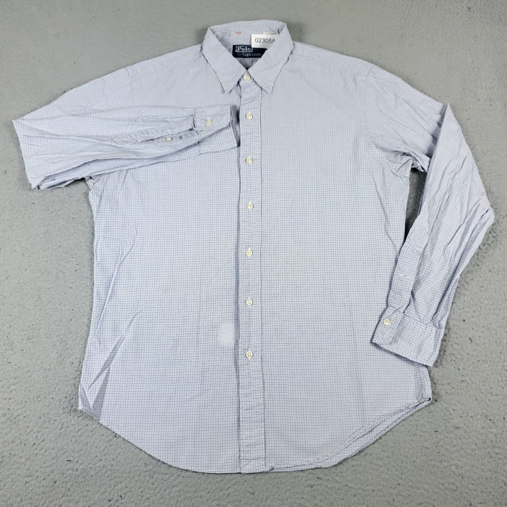 Ralph Lauren Ralph Lauren Button Up Shirt Mens Medium Blue Check Long Sleeve Casual *Stained* Size US M / EU 48-50 / 2 - 2 Thumbnail