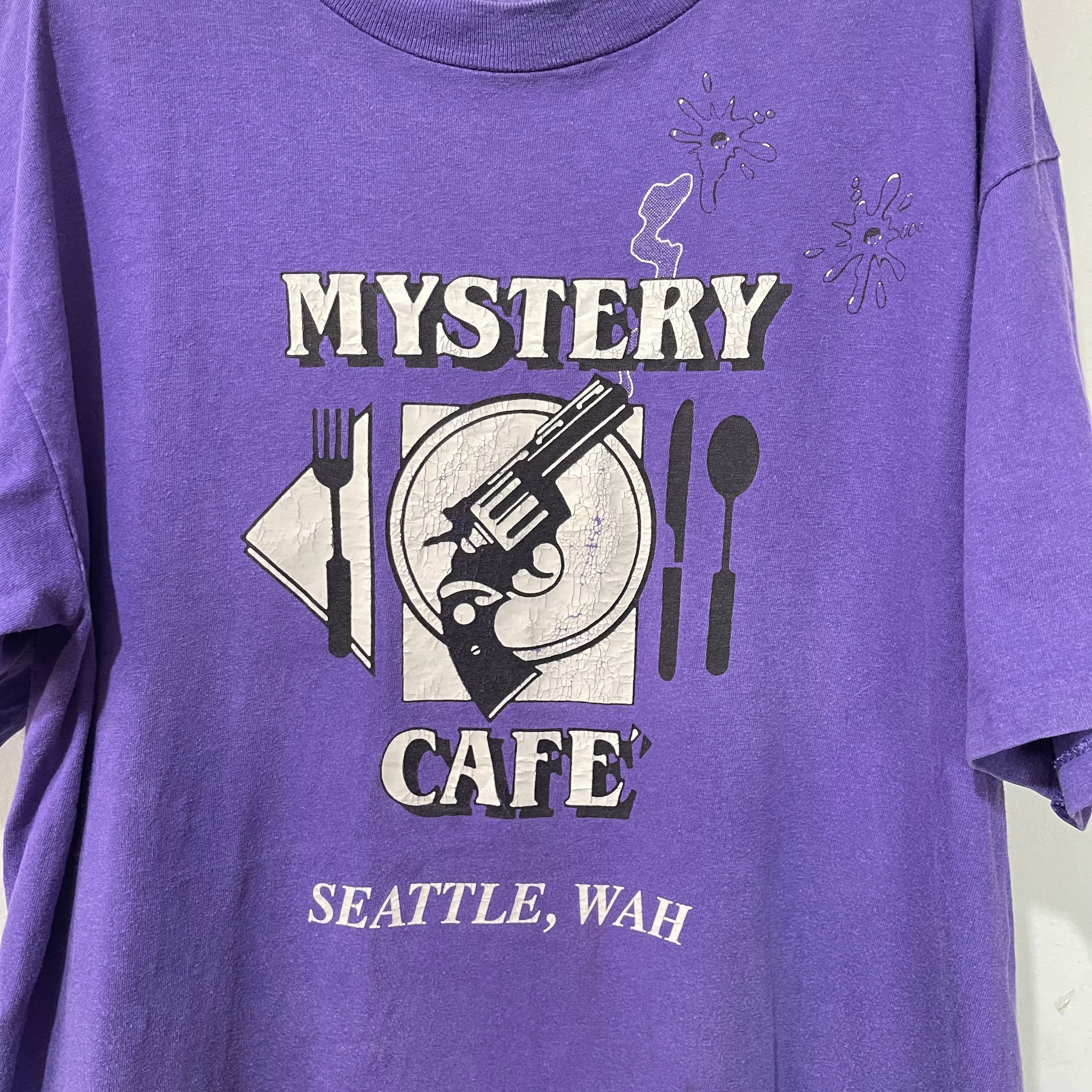 Vintage Vintage 90s Mystery Cafe Seattle T-Shirt Size US L / EU 52-54 / 3 - 2 Thumbnail