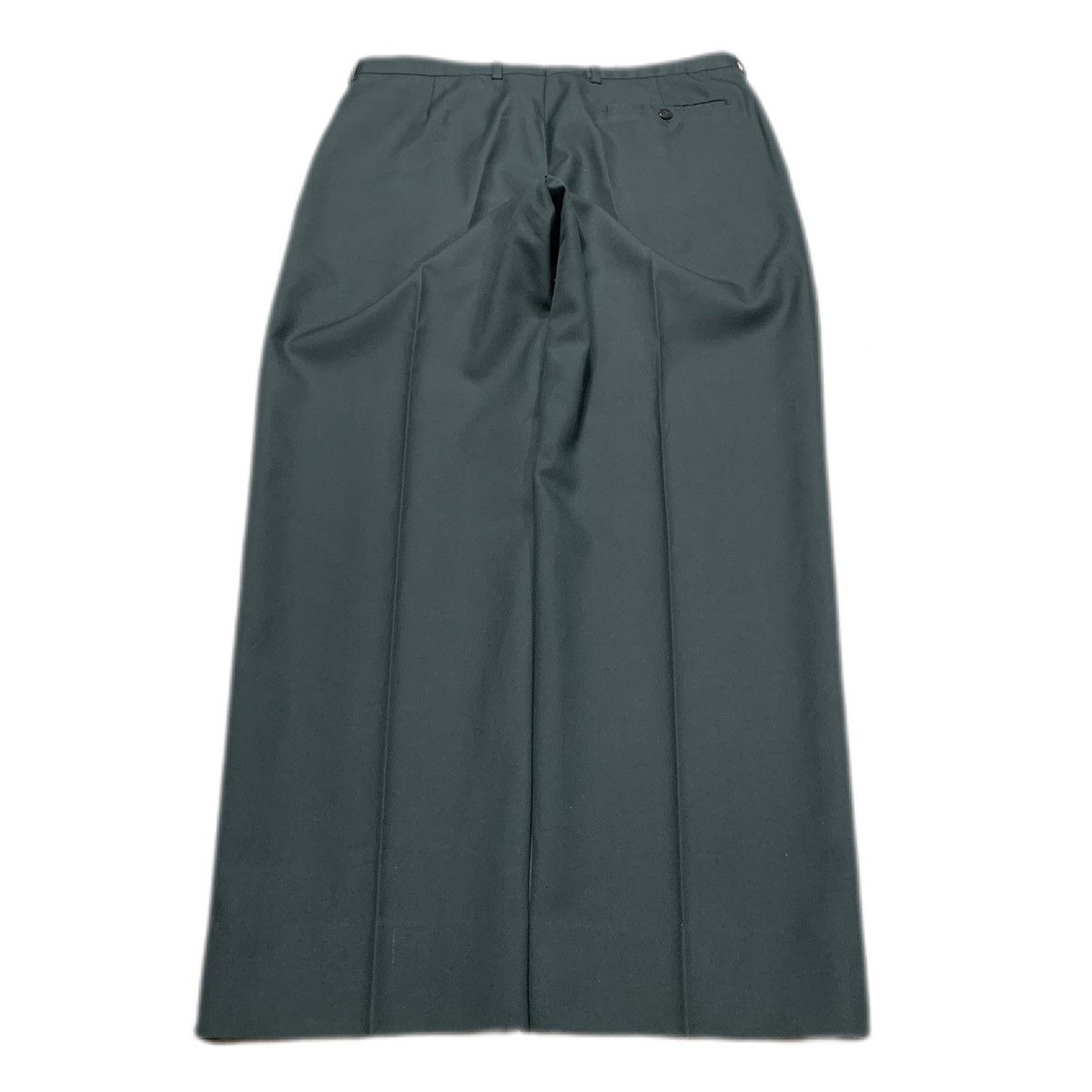 Burberry 90s Vintage Dark green Burberry pleated wide leg Trousers Size US 29 - 2 Thumbnail