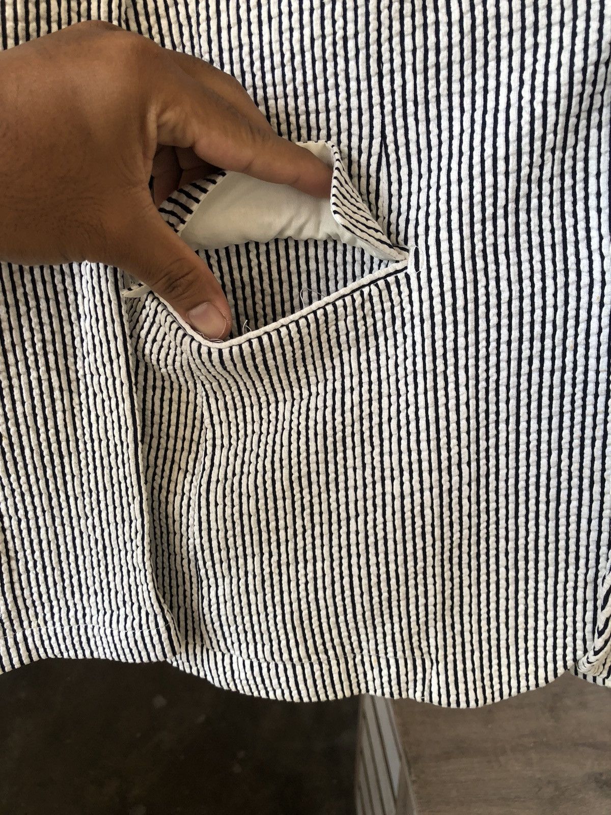 Issey Miyake Tete Homme by Issey Miyake Pleated Strip Blazer Size M / US 6-8 / IT 42-44 - 7 Thumbnail