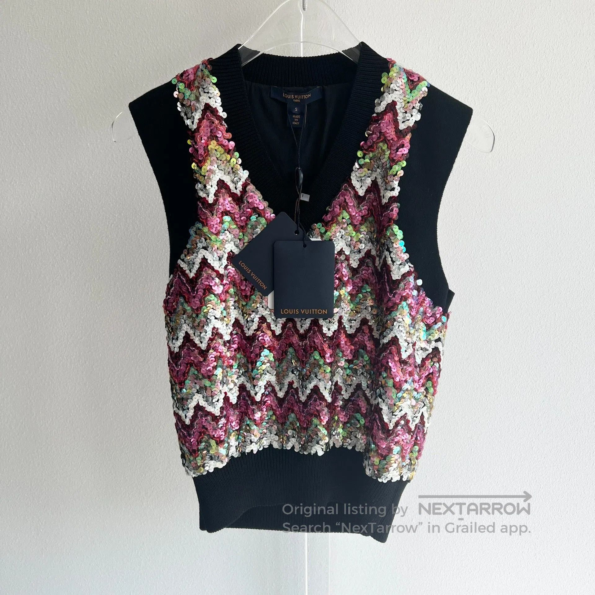Louis Vuitton Louis Vuitton Sequin Embroidered Knit Vest. Size S / US 4 / IT 40 - 1 Thumbnail