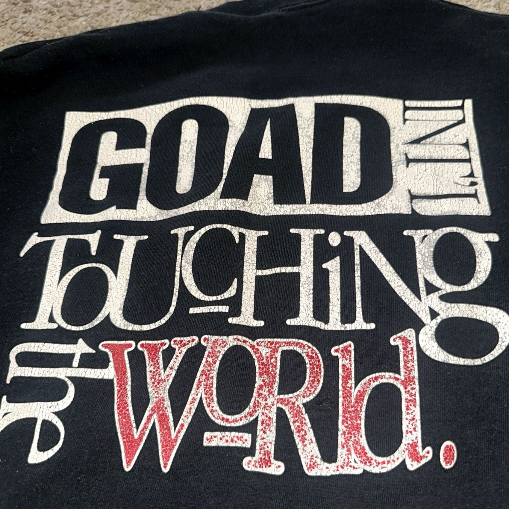 Fruit Of The Loom VINTAGE Fruit of The Loom Sweatshirt Mens XL 90s Black Crewneck Faith Graphic Print Size US XL / EU 56 / 4 - 5 Thumbnail
