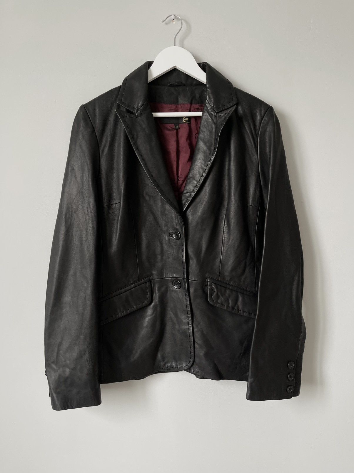 Roberto Cavalli Vintage Archive 00's Roberto Cavalli Leather Blazer Jacket Size 46R - 1 Thumbnail
