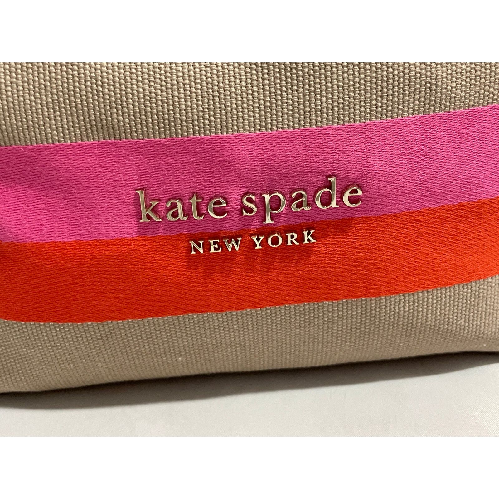 Kate Spade Kate Spade stripe logo canvas large cosmetic case Size ONE SIZE - 4 Thumbnail