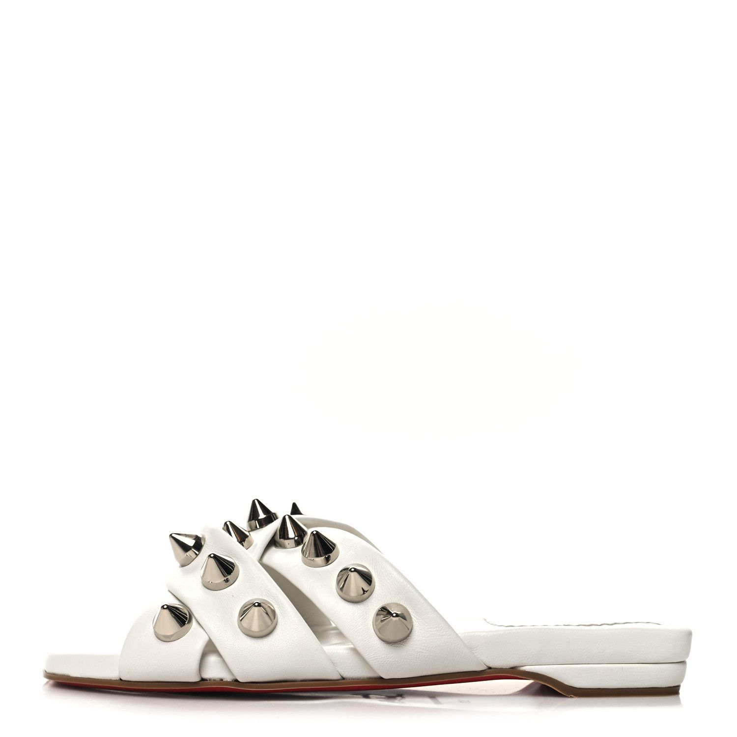 Christian Louboutin o1s1wg110924 Miss Spika Slide in White Size US 9 / IT 39 - 1 Thumbnail