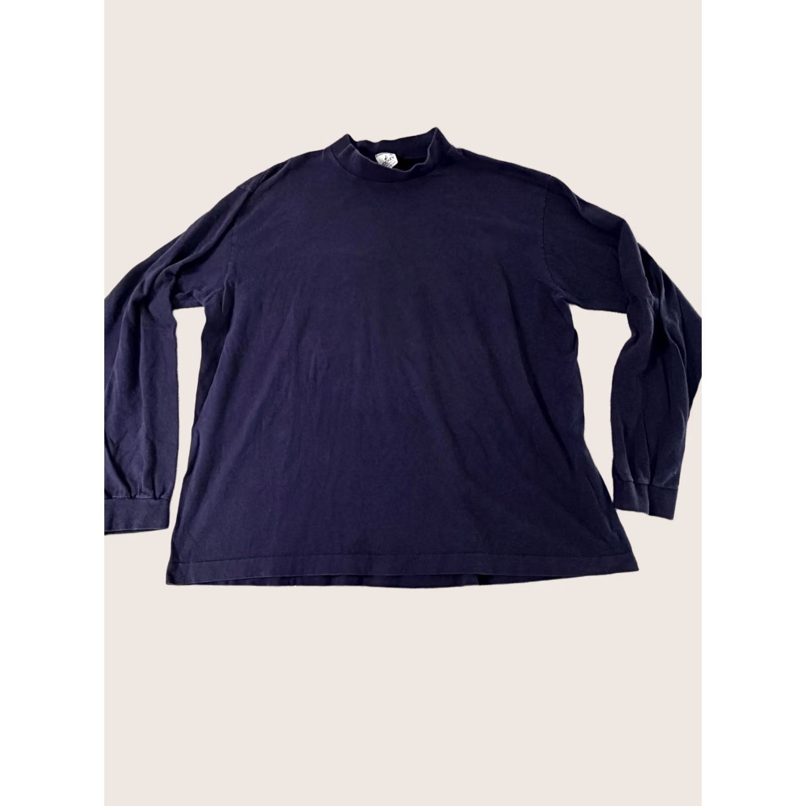 Jockey VINTAGE Jockey Shirt Mens XL Blue Solid Mock Neck Long Sleeve Made USA 90s Size US XL / EU 56 / 4 - 1 Thumbnail