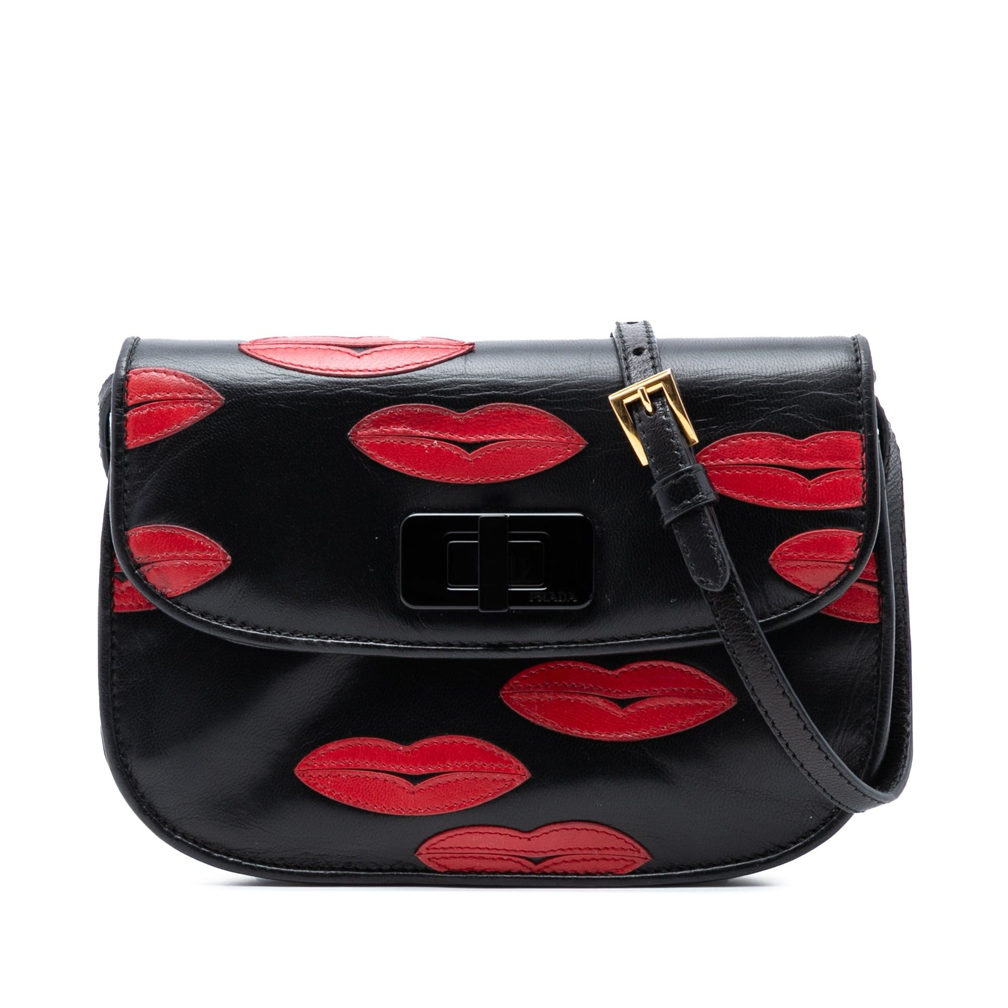 Prada Leather Lips Applique Crossbody Size ONE SIZE - 1 Thumbnail