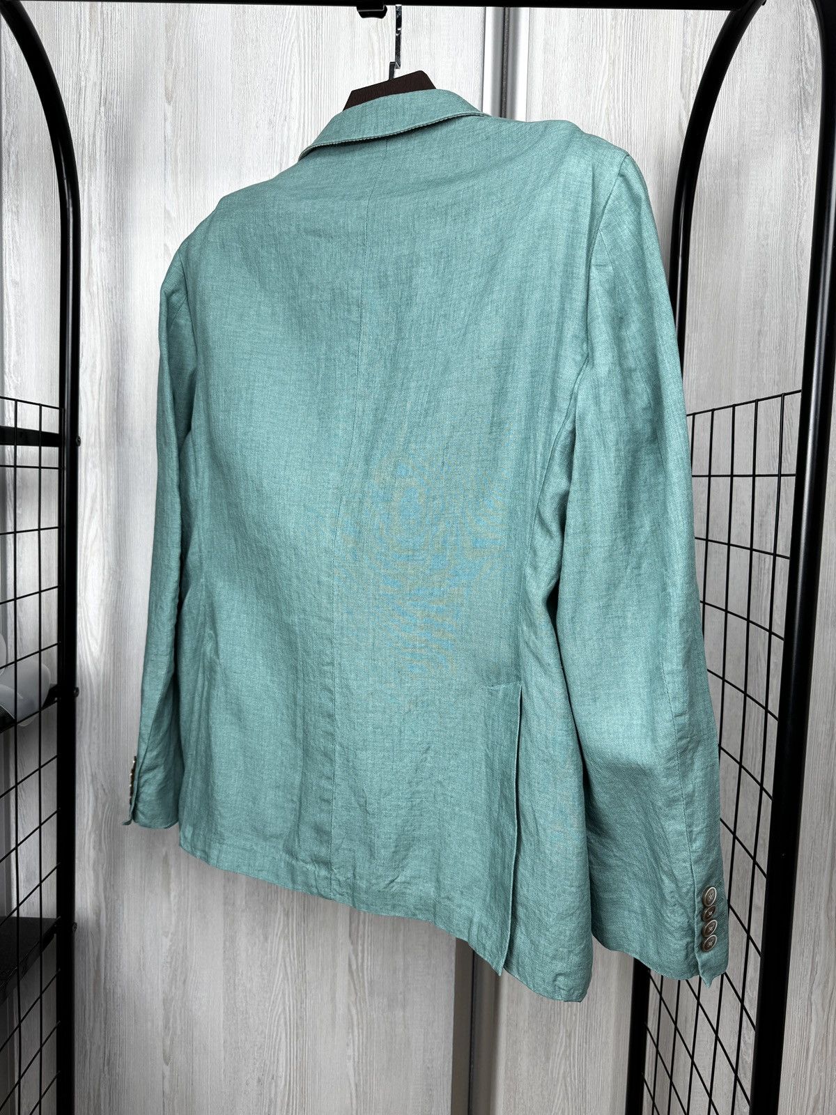 Hackett Hackett London delave linen aqua blue half lined blazer Size 44R - 9 Thumbnail