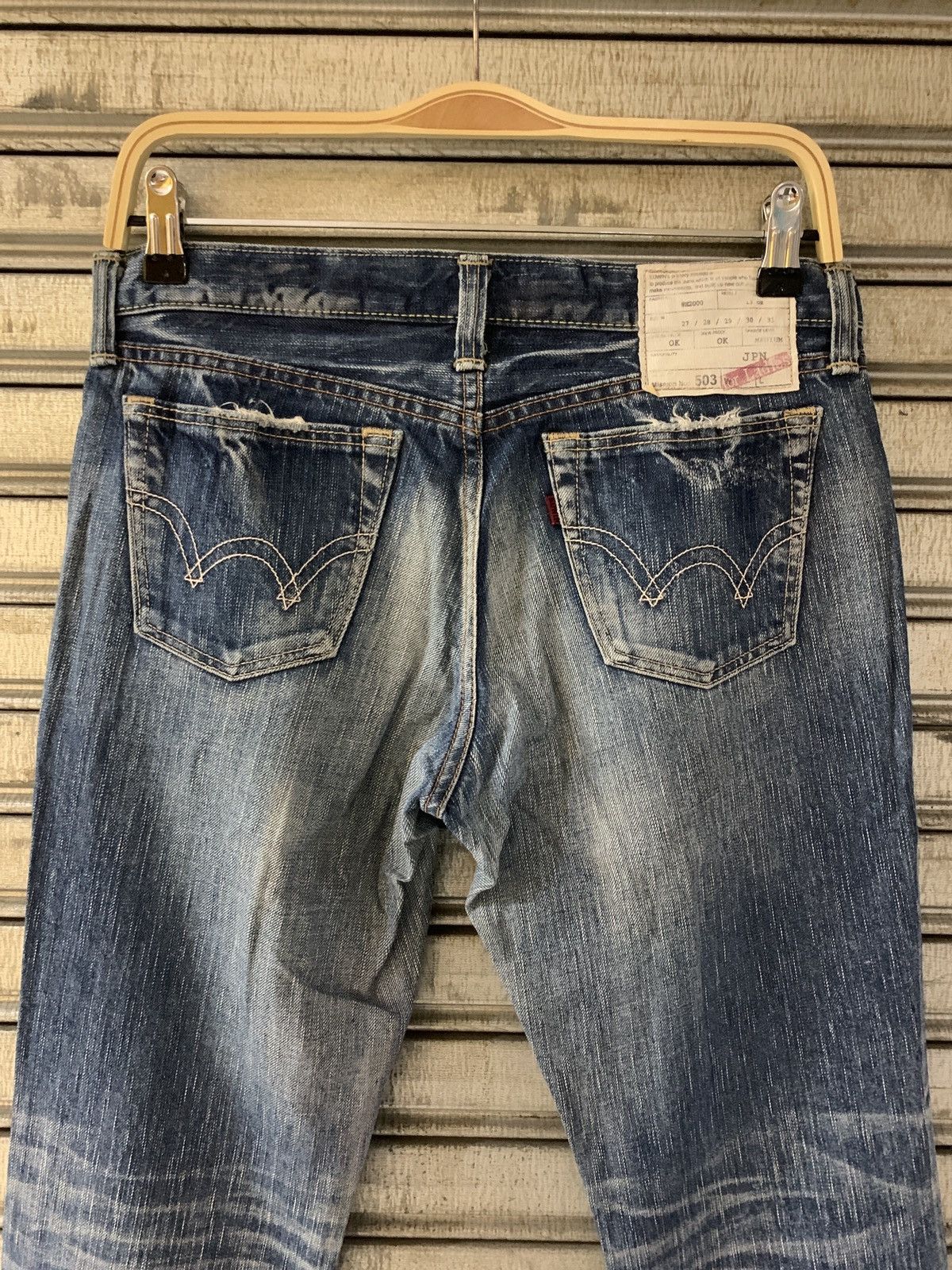 Edwin Edwin Y2K heart hole arcuate distressed jeans Size US 28 / EU 44 - 4 Thumbnail