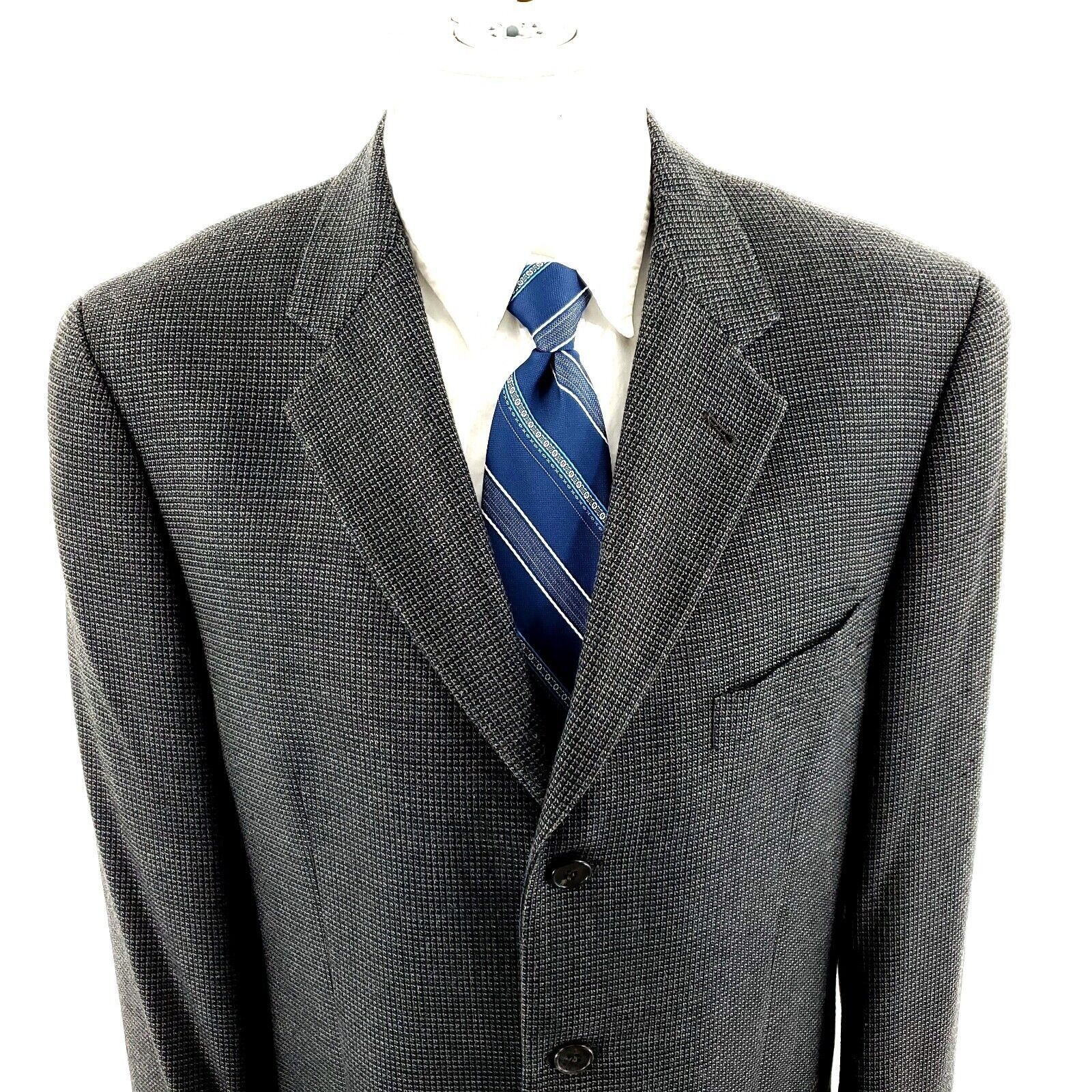 Joseph Abboud Joseph Abboud Silk Tweed Wool 3 Button Sport Coat 40R Blue B Size 40R - 1 Thumbnail